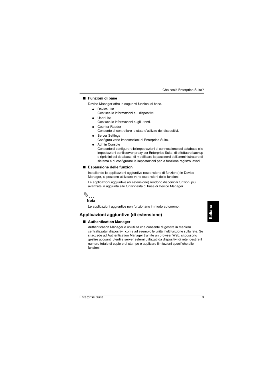 Applicazioni aggiuntive (di estensione) | Konica Minolta PageScope Enterprise Suite User Manual | Page 30 / 44