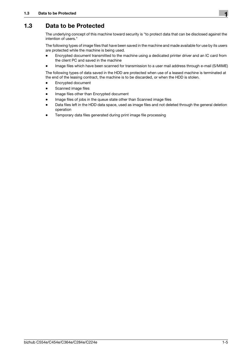 3 data to be protected, Data to be protected -5 | Konica Minolta bizhub C364e User Manual | Page 8 / 58