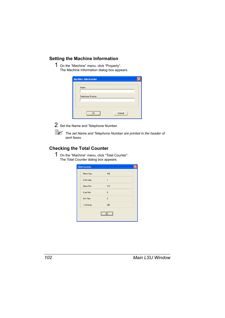 Setting the machine information, Checking the total counter | Konica Minolta magicolor 2590MF User Manual | Page 112 / 198