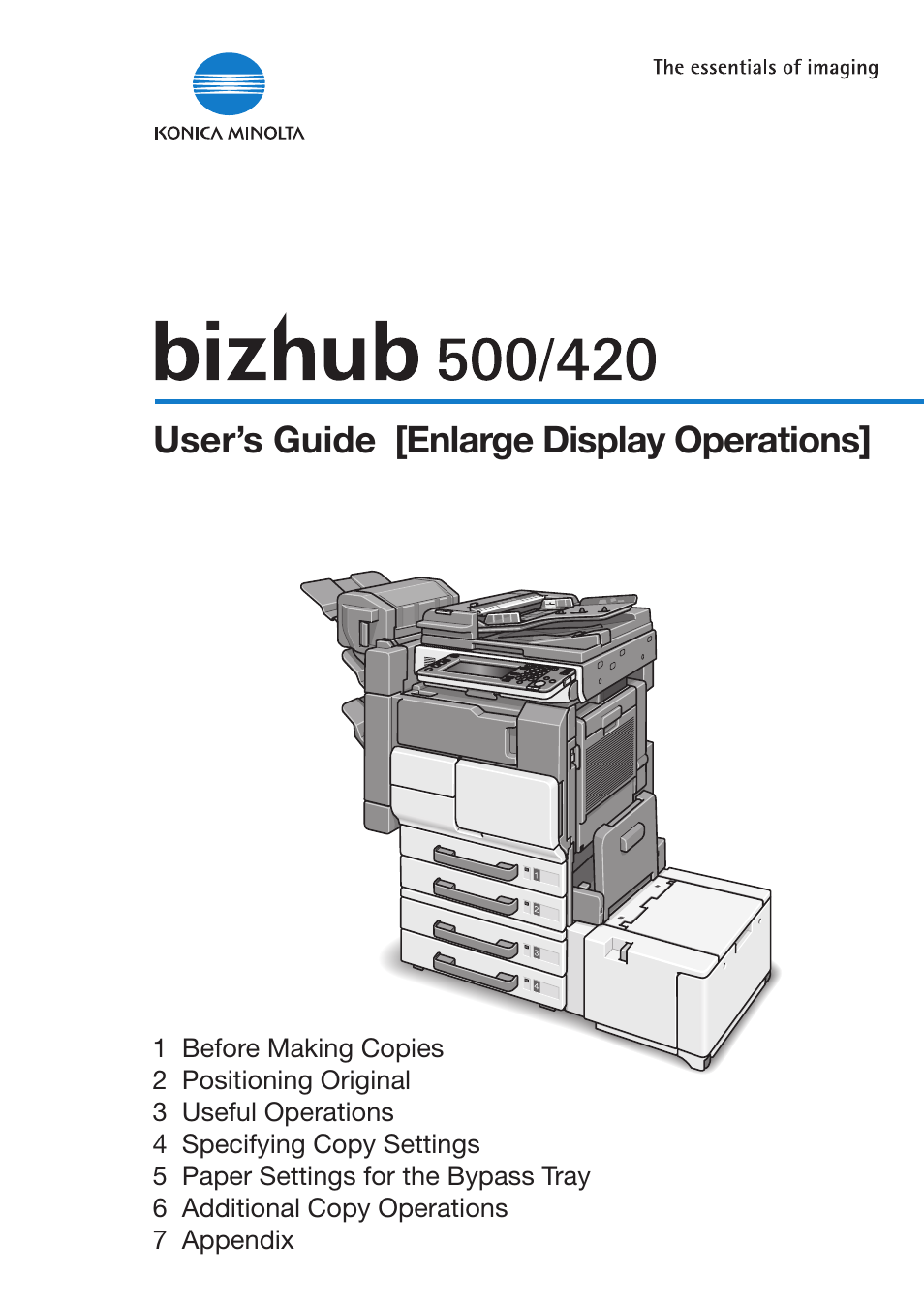 Konica Minolta bizhub 500 User Manual | 150 pages