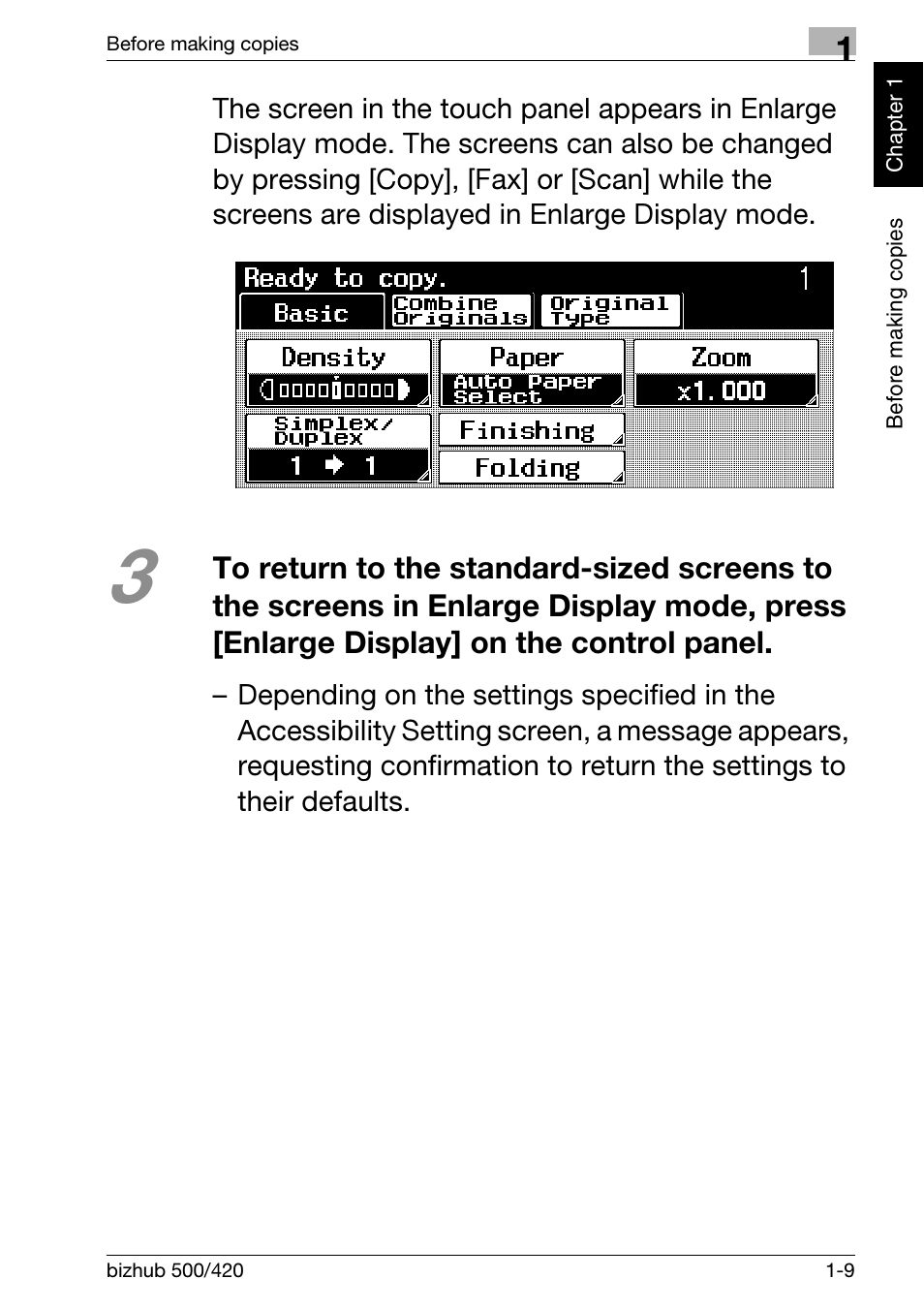 Konica Minolta bizhub 500 User Manual | Page 19 / 150