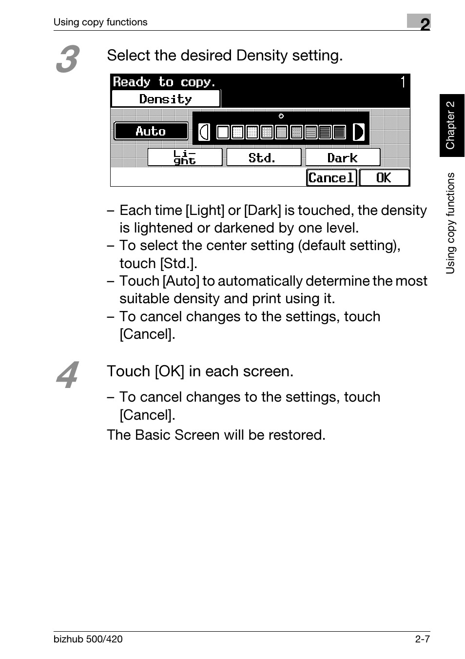 Konica Minolta bizhub 500 User Manual | Page 43 / 150