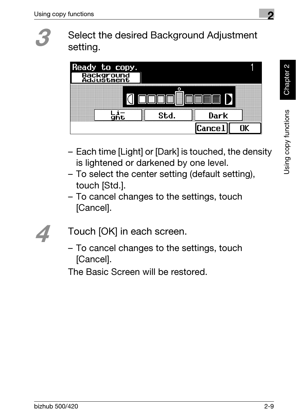 Konica Minolta bizhub 500 User Manual | Page 45 / 150