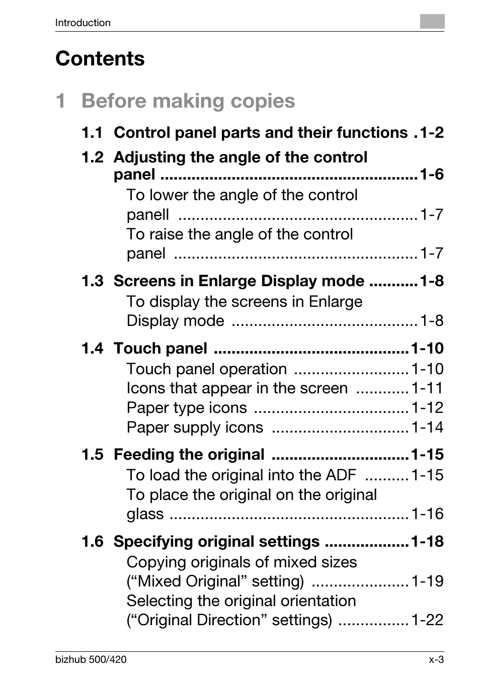 Konica Minolta bizhub 500 User Manual | Page 5 / 150