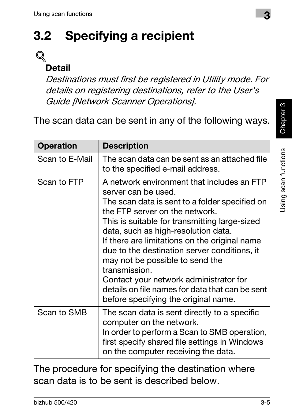 2 specifying a recipient, 2 specifying a recipient -5 | Konica Minolta bizhub 500 User Manual | Page 83 / 150