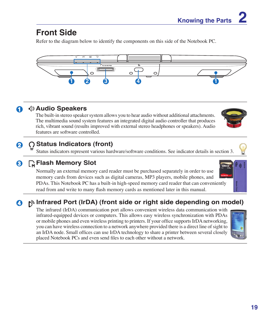 Front side | Asus E3101 User Manual | Page 19 / 86