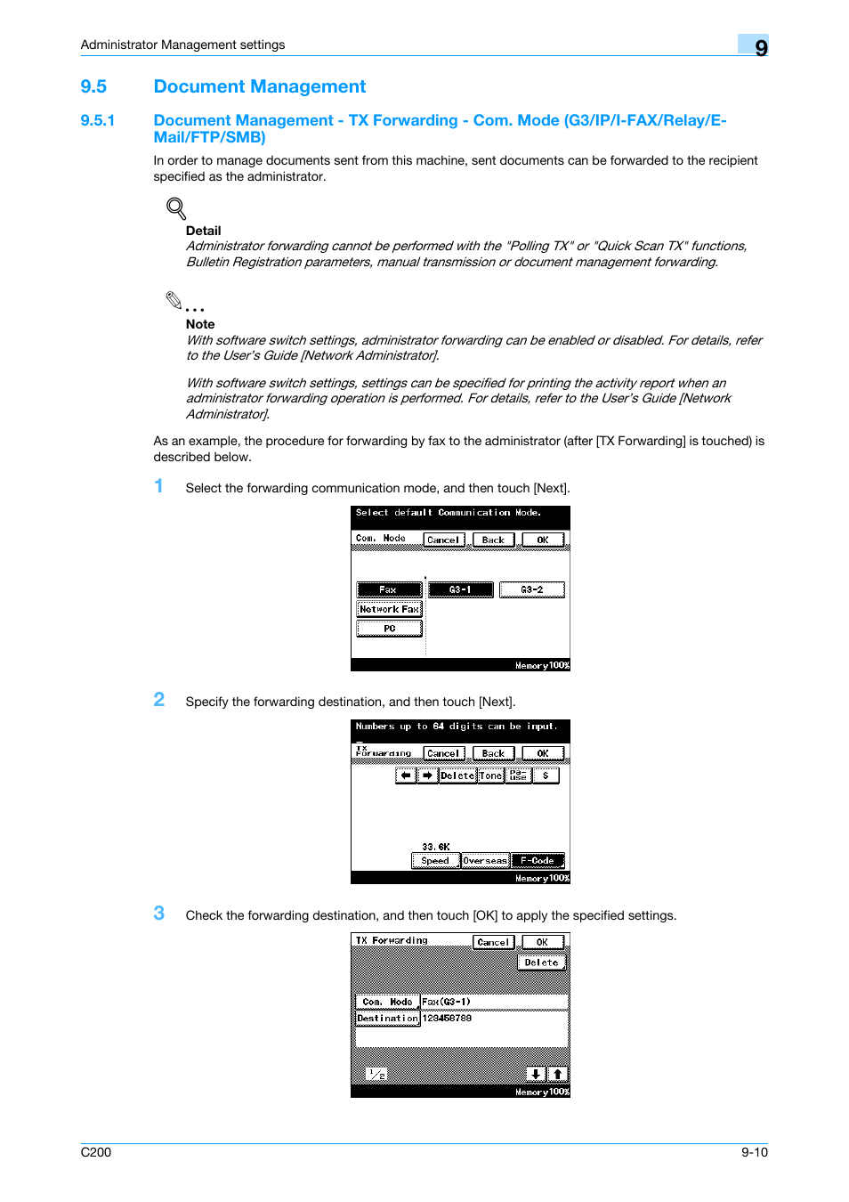 5 document management, Document management -10, Document | Document management" on, Document management, P. 9-10 | Konica Minolta bizhub C200 User Manual | Page 144 / 176