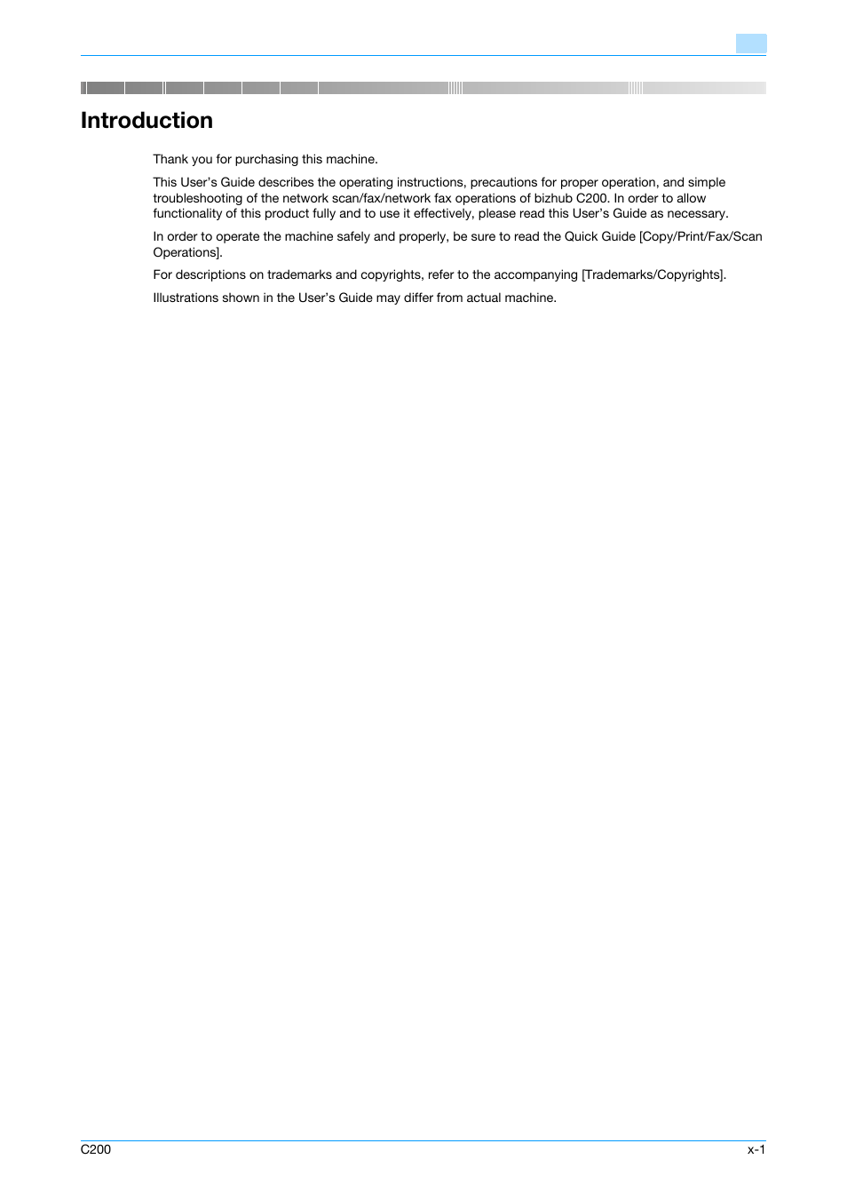 Introduction | Konica Minolta bizhub C200 User Manual | Page 2 / 176