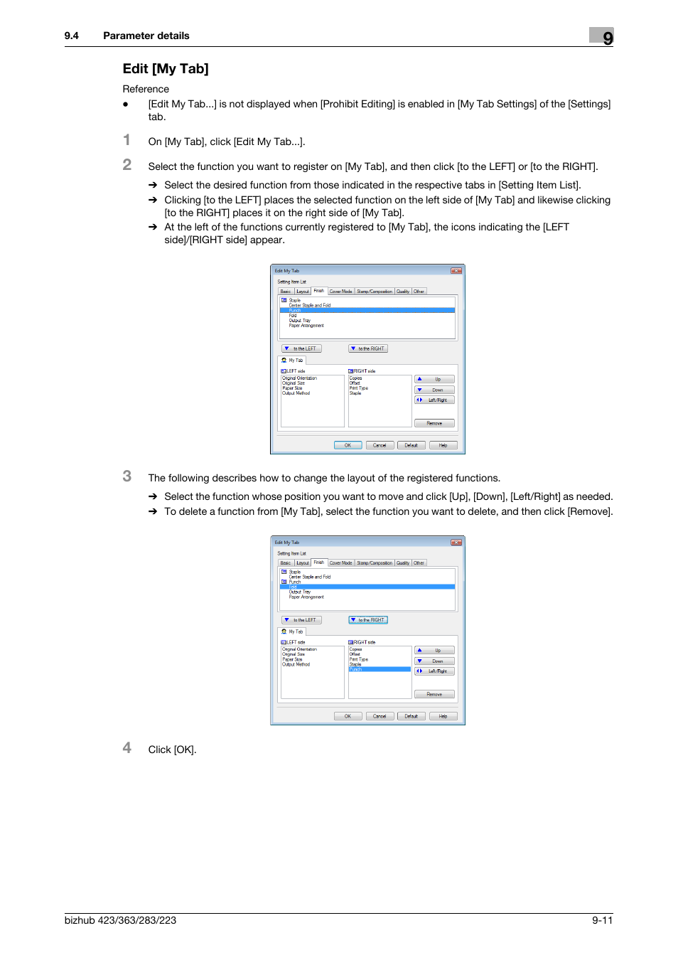 Edit [my tab, Edit [my tab] -11 | Konica Minolta BIZHUB 223 User Manual | Page 102 / 294