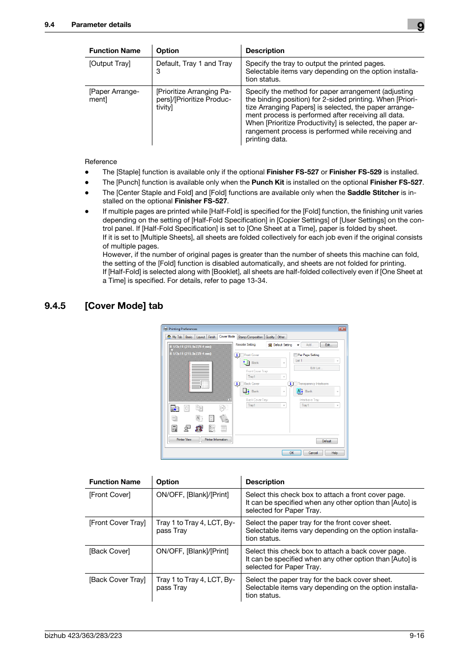 5 [cover mode] tab, Cover mode] tab -16 | Konica Minolta BIZHUB 223 User Manual | Page 107 / 294