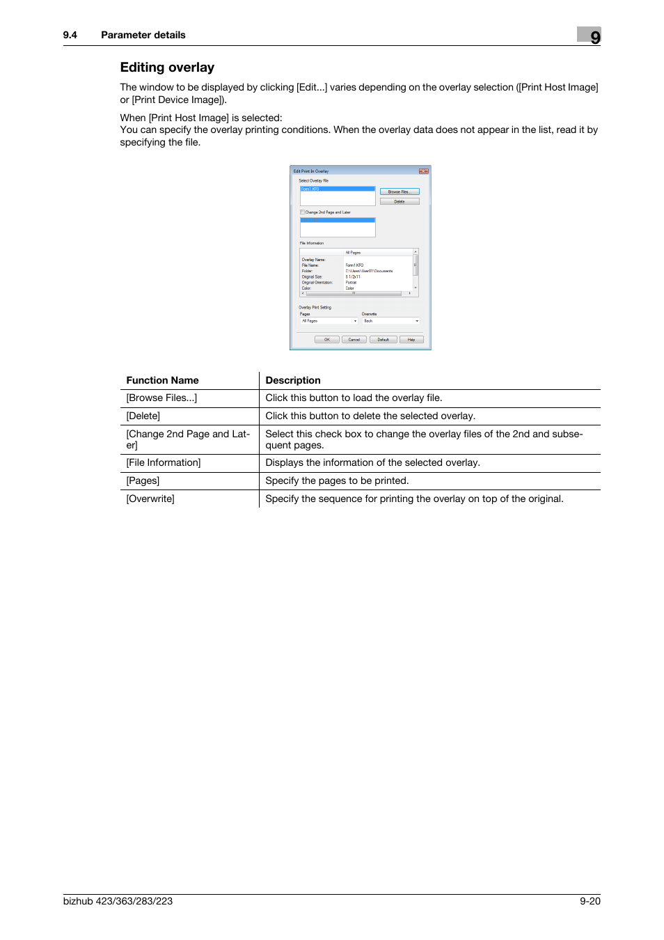 Editing overlay, Editing overlay -20 | Konica Minolta BIZHUB 223 User Manual | Page 111 / 294