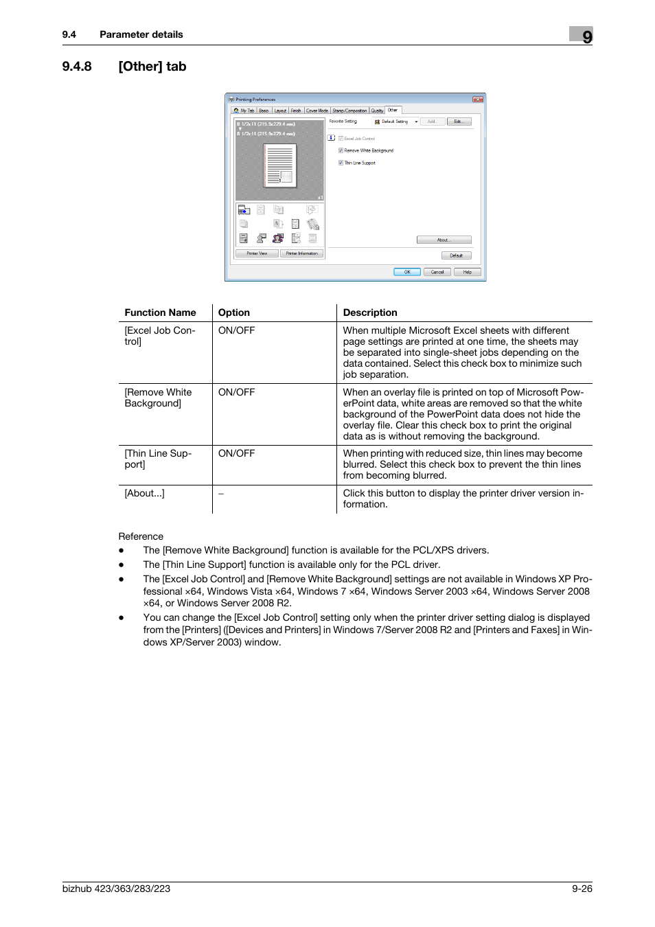 8 [other] tab, Other] tab -26 | Konica Minolta BIZHUB 223 User Manual | Page 117 / 294