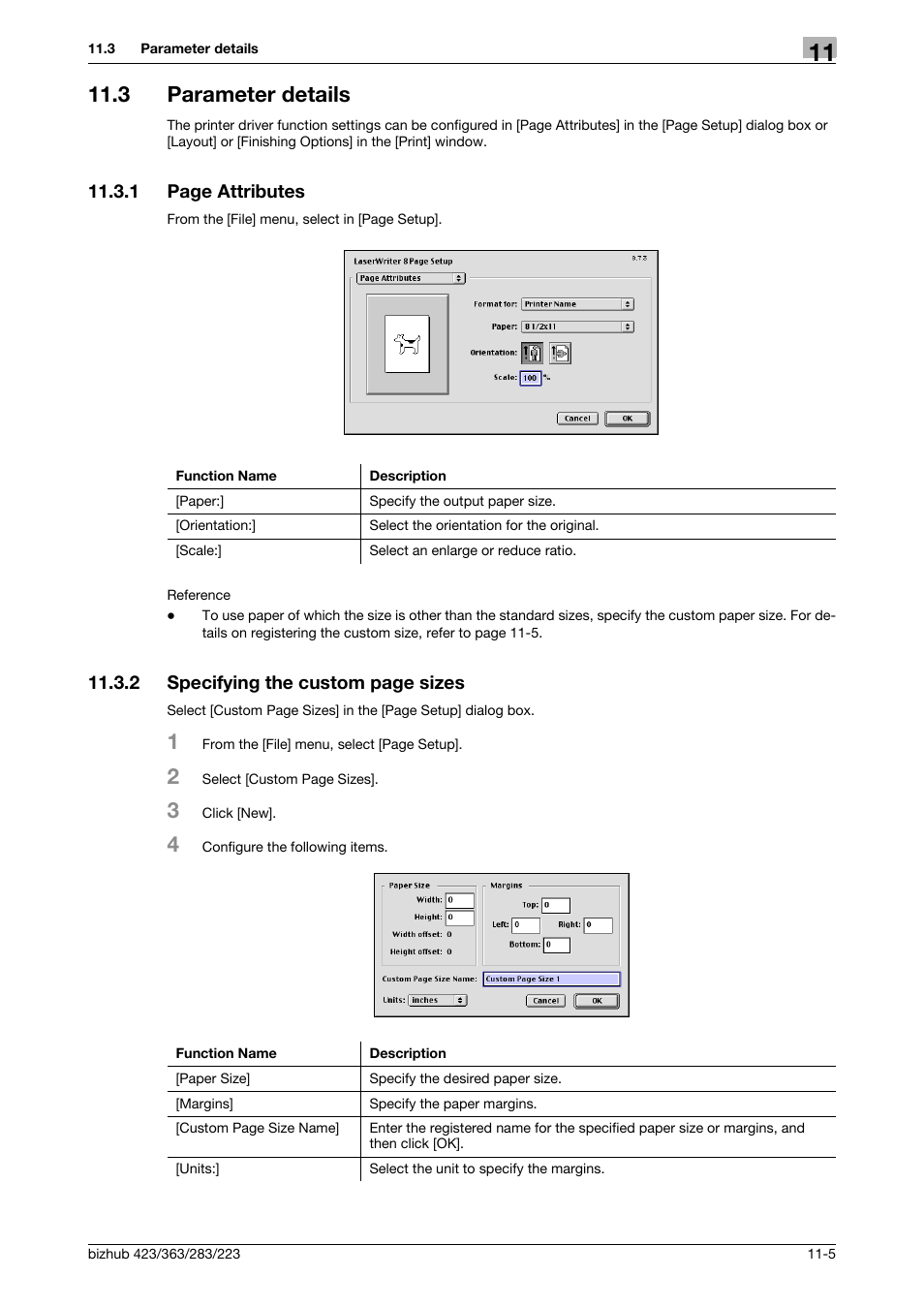 3 parameter details, Parameter details -5 | Konica Minolta BIZHUB 223 User Manual | Page 146 / 294