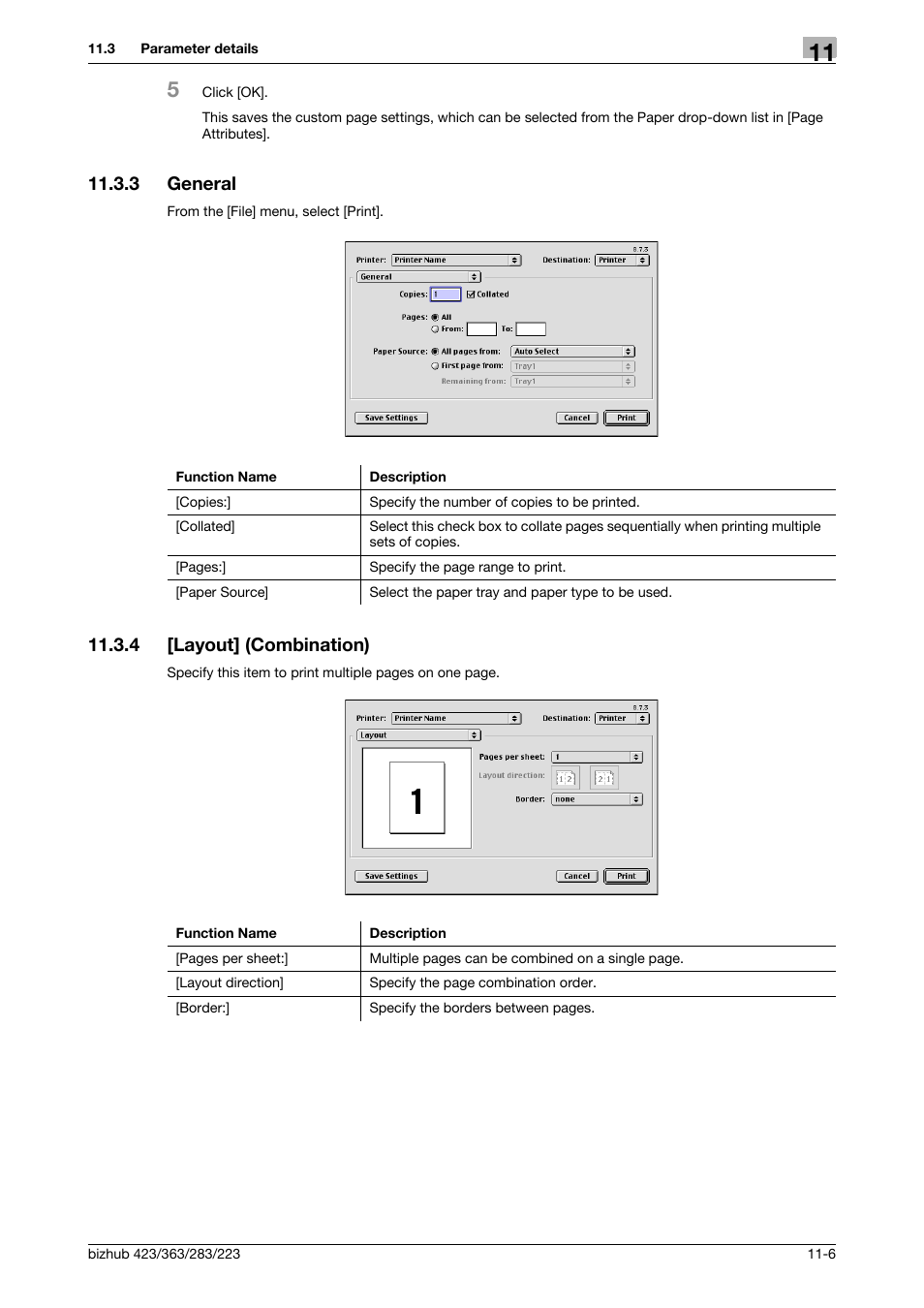 3 general, 4 [layout] (combination), General -6 | Layout] (combination) -6 | Konica Minolta BIZHUB 223 User Manual | Page 147 / 294