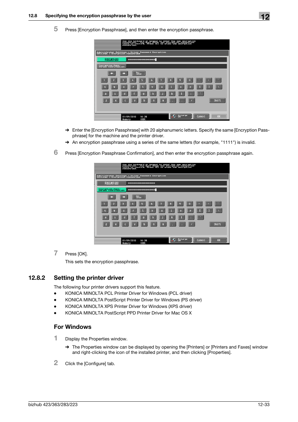 2 setting the printer driver, For windows, Setting the printer driver -33 for windows -33 | Konica Minolta BIZHUB 223 User Manual | Page 182 / 294