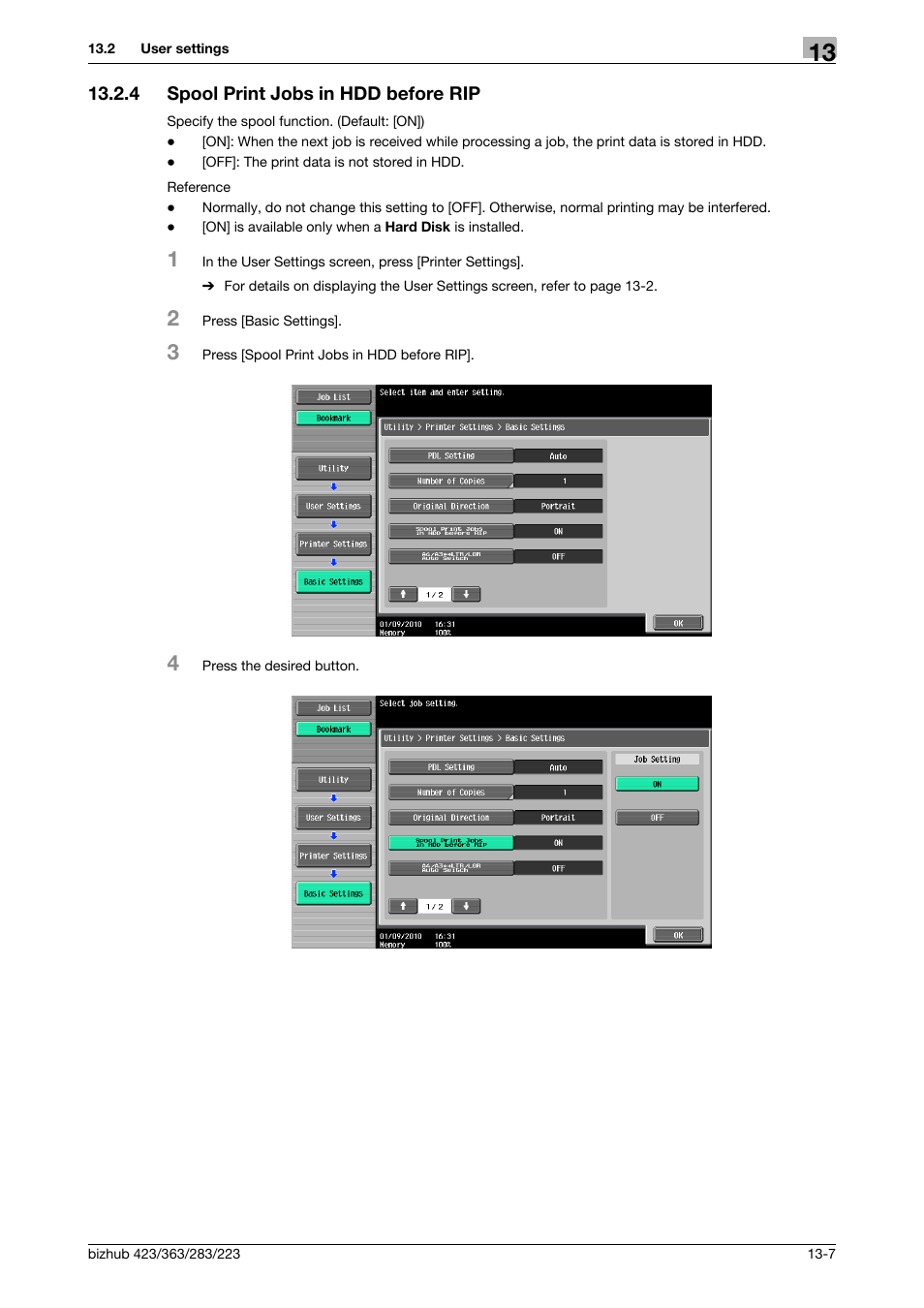 4 spool print jobs in hdd before rip, Spool print jobs in hdd before rip -7 | Konica Minolta BIZHUB 223 User Manual | Page 191 / 294