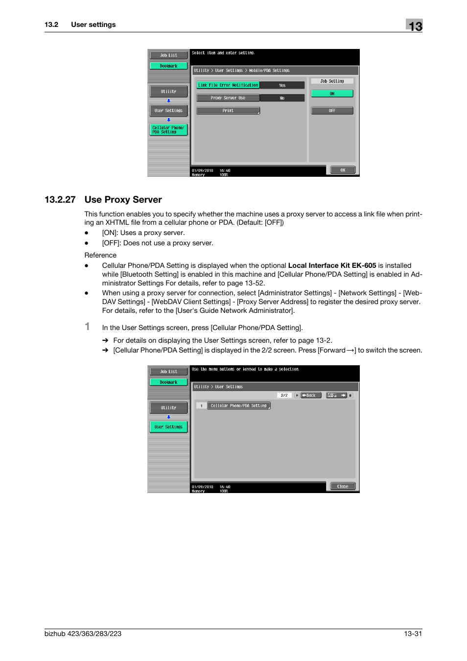 27 use proxy server, Use proxy server -31 | Konica Minolta BIZHUB 223 User Manual | Page 215 / 294