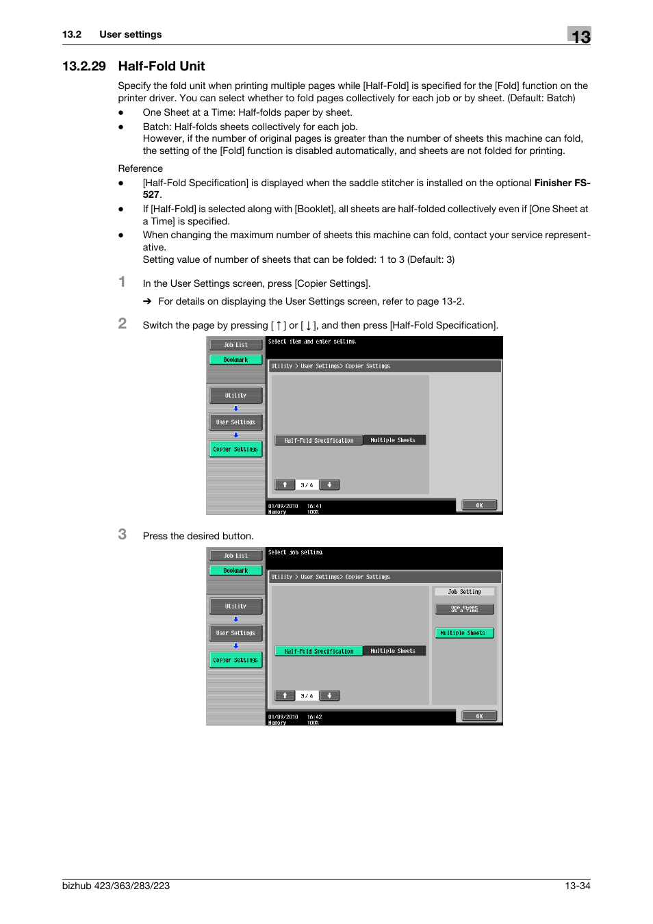 29 half-fold unit, Half-fold unit -34 | Konica Minolta BIZHUB 223 User Manual | Page 218 / 294