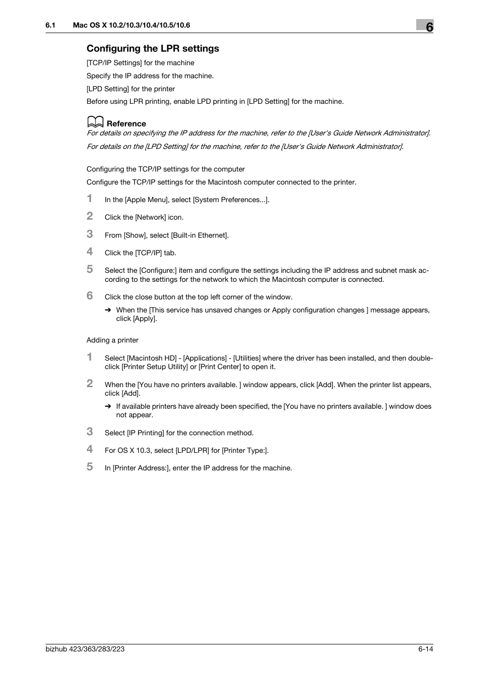 Configuring the lpr settings, Configuring the lpr settings -14 | Konica Minolta BIZHUB 223 User Manual | Page 79 / 294