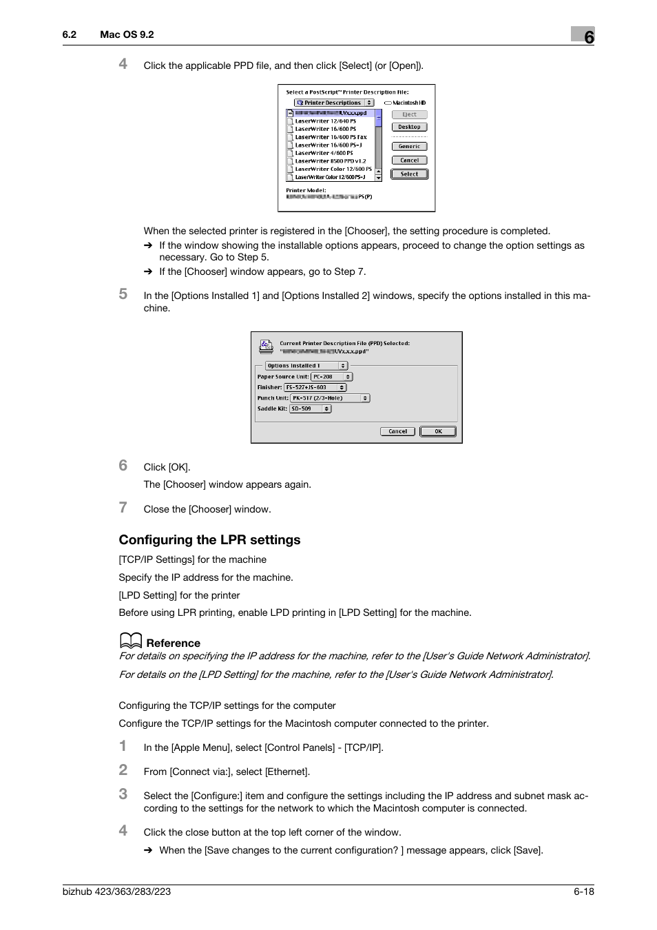 Configuring the lpr settings, Configuring the lpr settings -18 | Konica Minolta BIZHUB 223 User Manual | Page 83 / 294