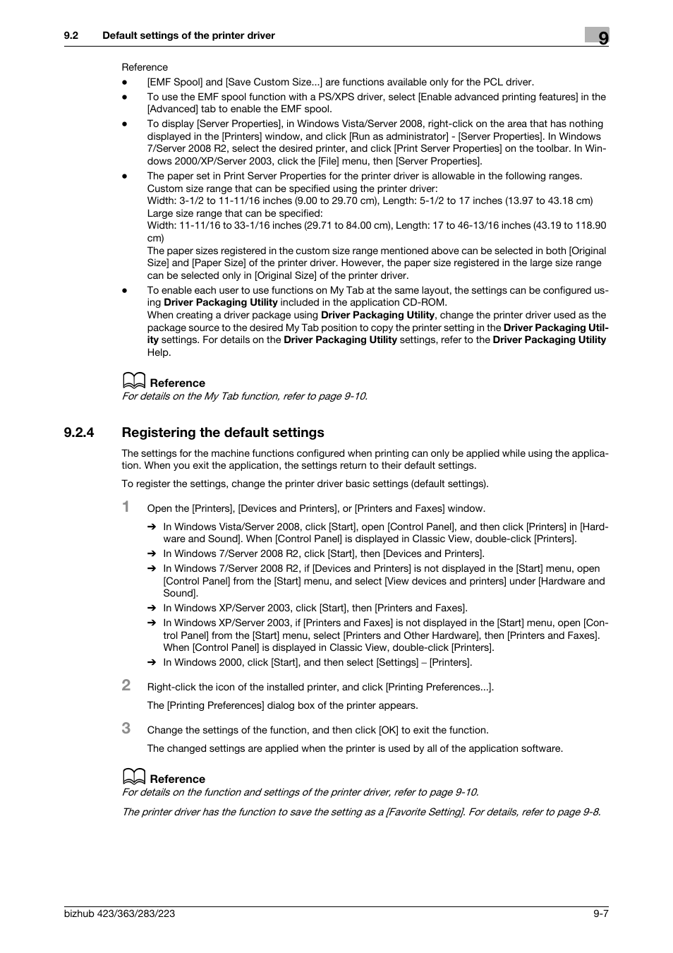 4 registering the default settings, Registering the default settings -7 | Konica Minolta BIZHUB 223 User Manual | Page 98 / 294