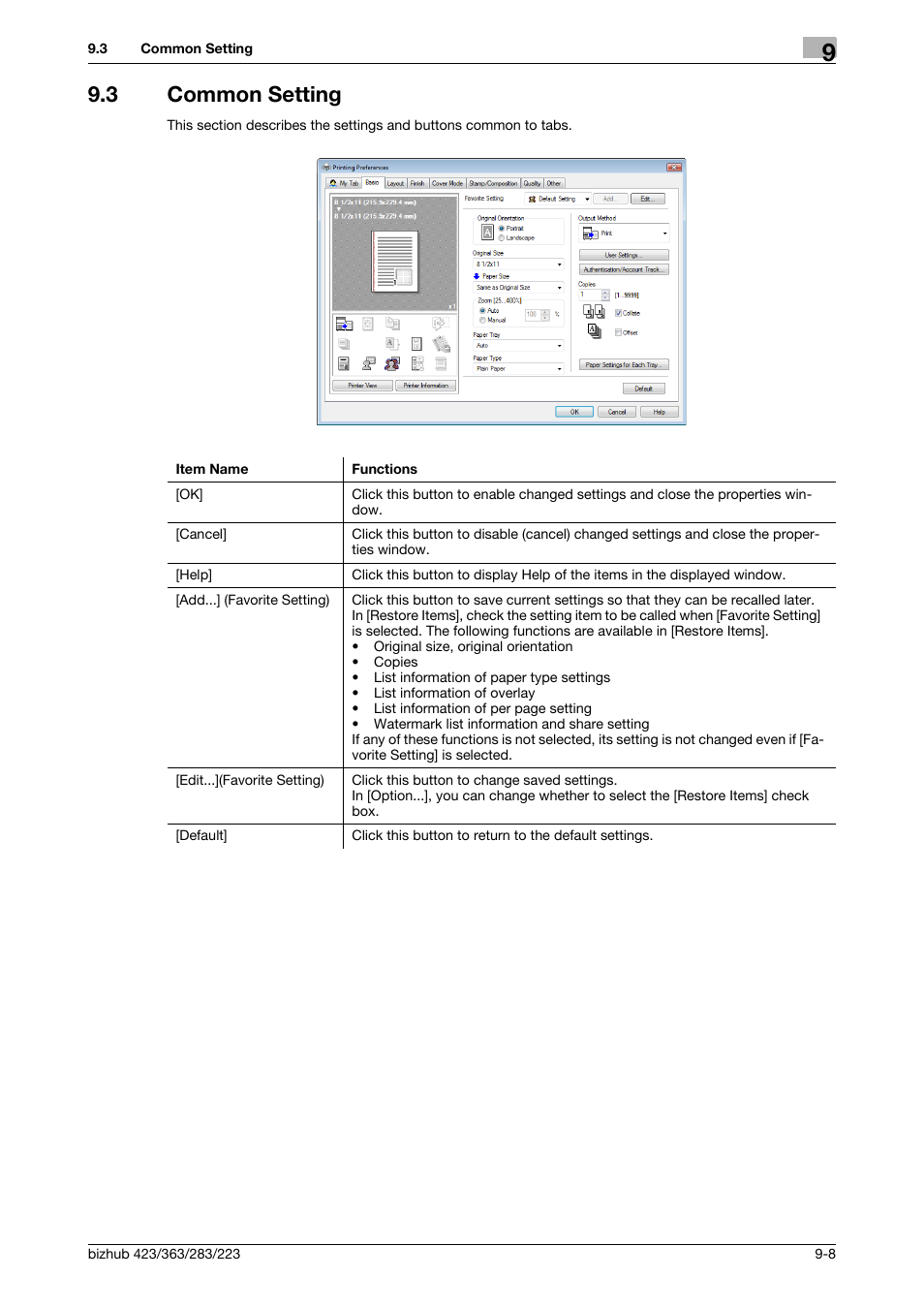 3 common setting, Common setting -8 | Konica Minolta BIZHUB 223 User Manual | Page 99 / 294