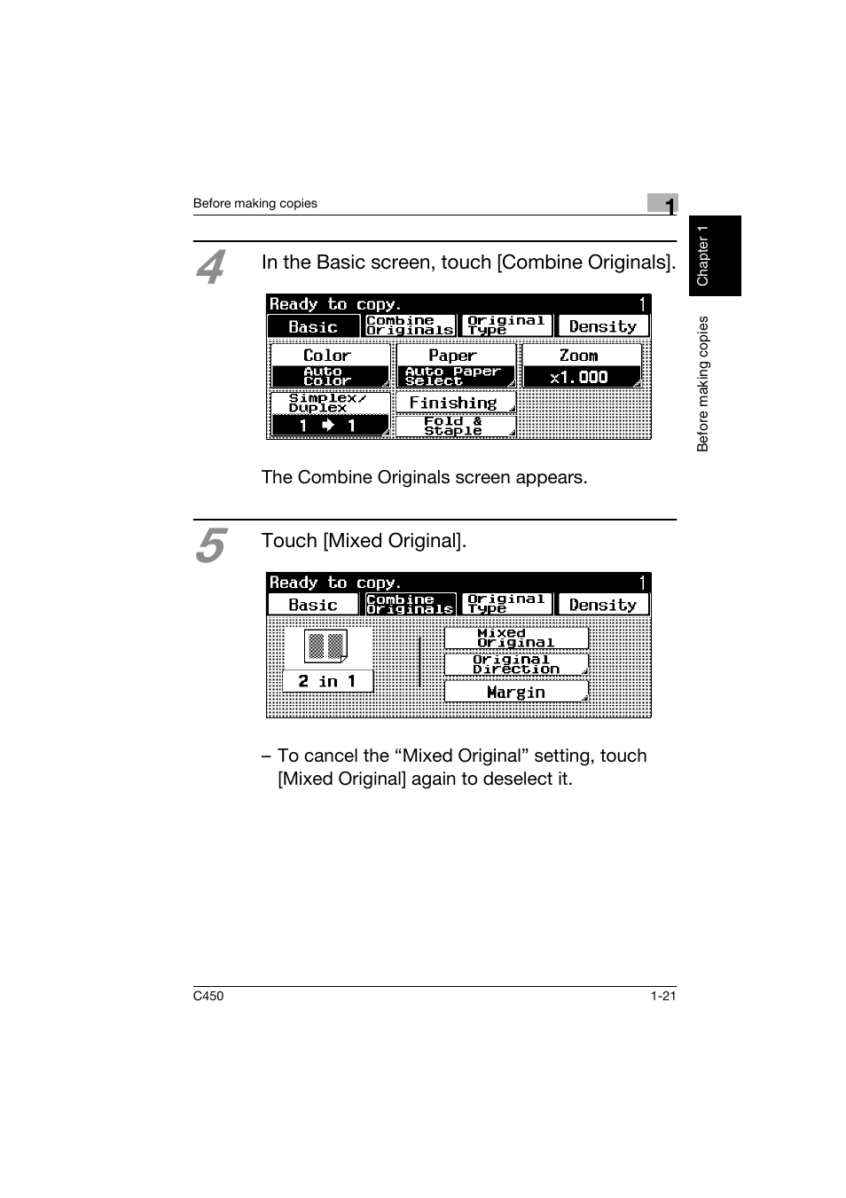 Konica Minolta BIZHUB C450 User Manual | Page 30 / 158