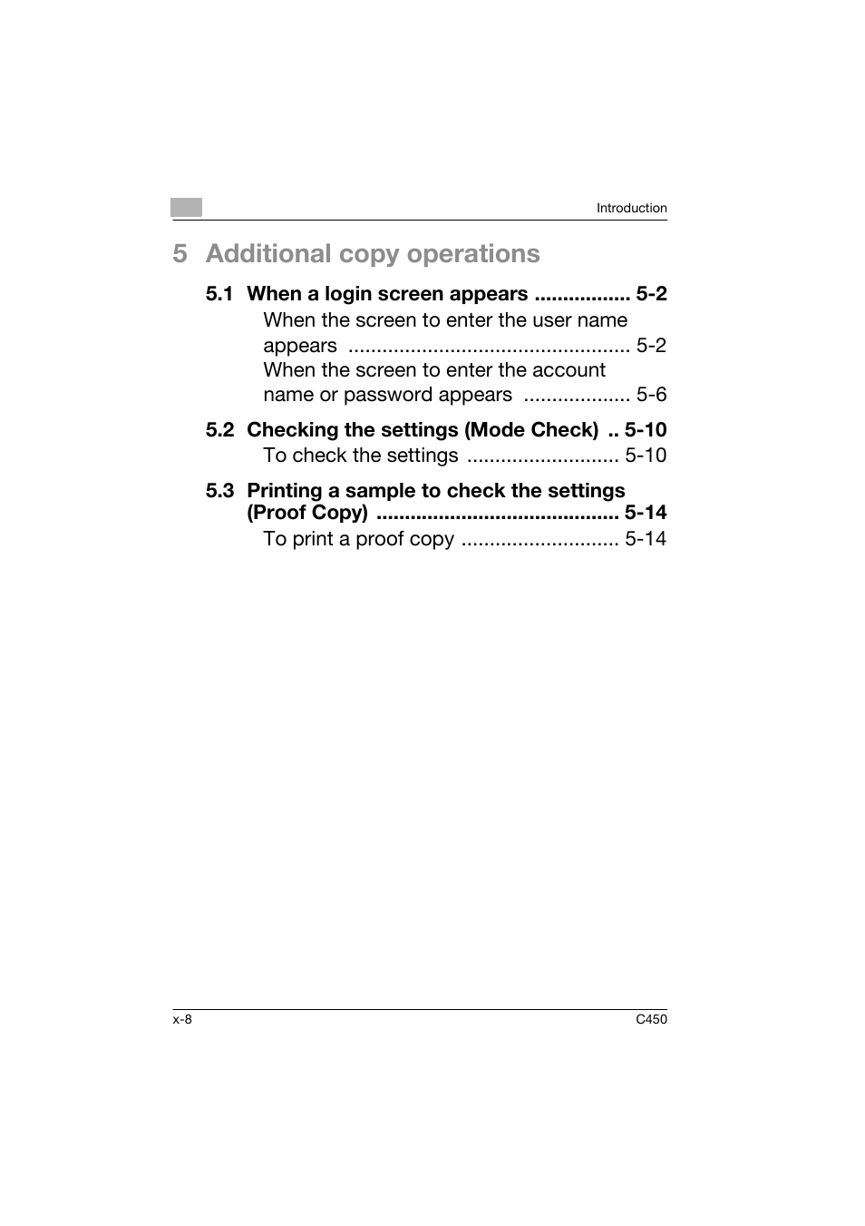 5 additional copy operations | Konica Minolta BIZHUB C450 User Manual | Page 9 / 158