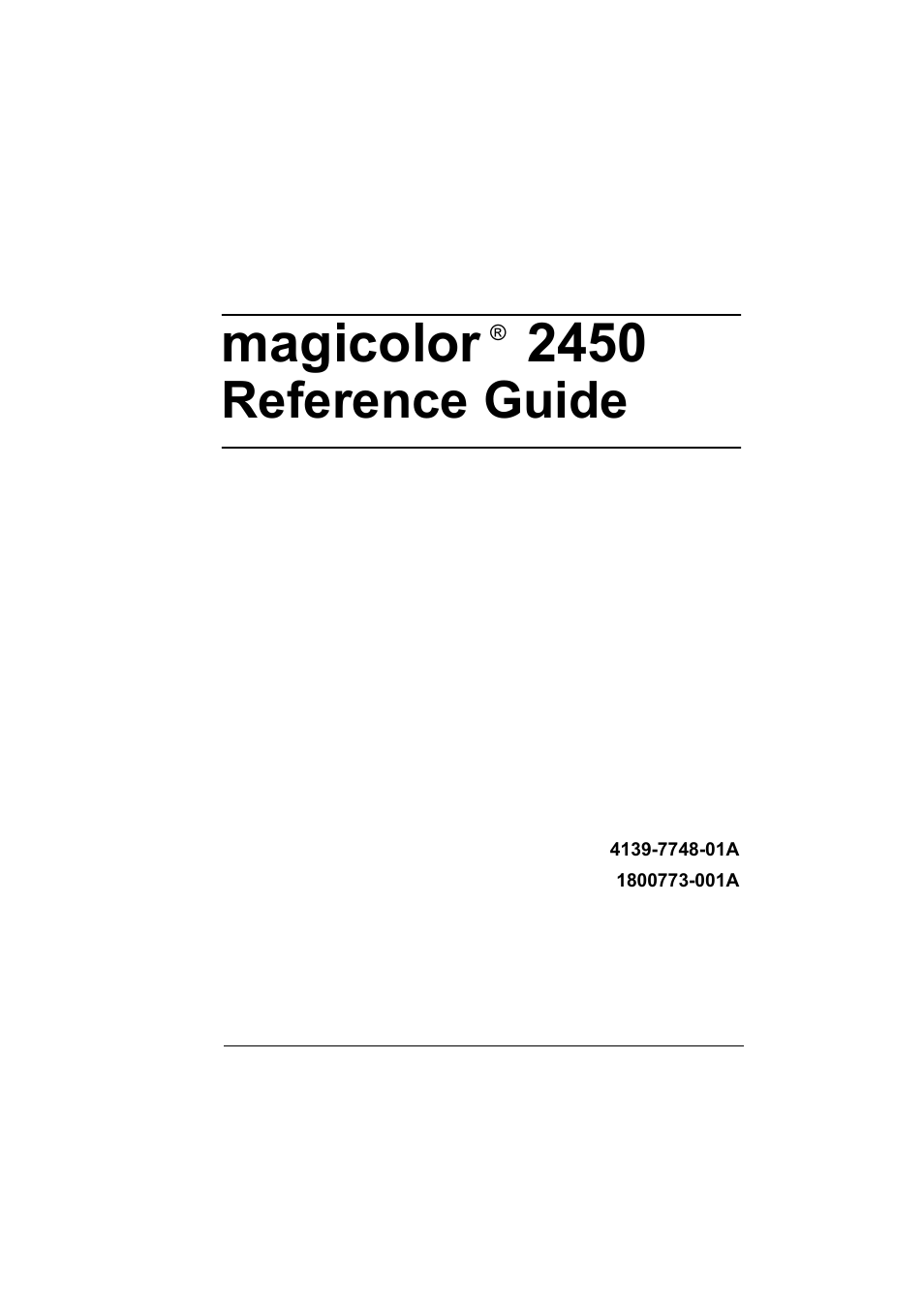 Konica Minolta Magicolor 2450 User Manual | 210 pages