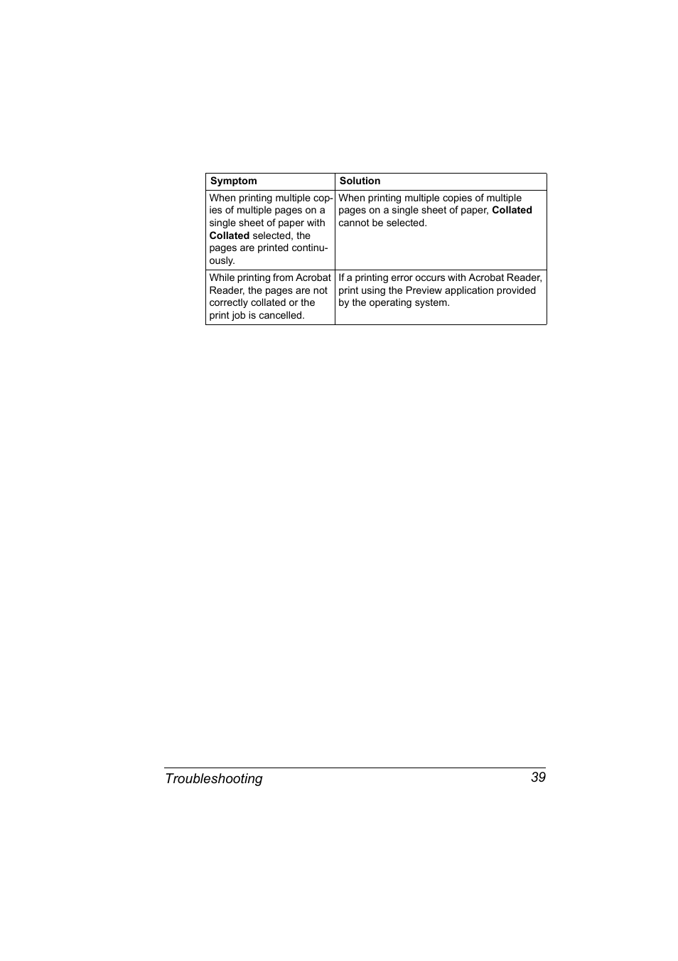 Troubleshooting 39 | Konica Minolta Magicolor 2450 User Manual | Page 55 / 210