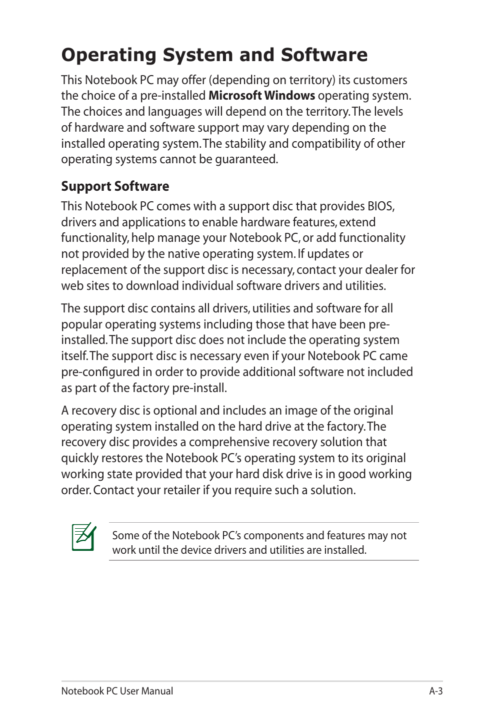 Operating system and software | Asus E6934 User Manual | Page 79 / 118