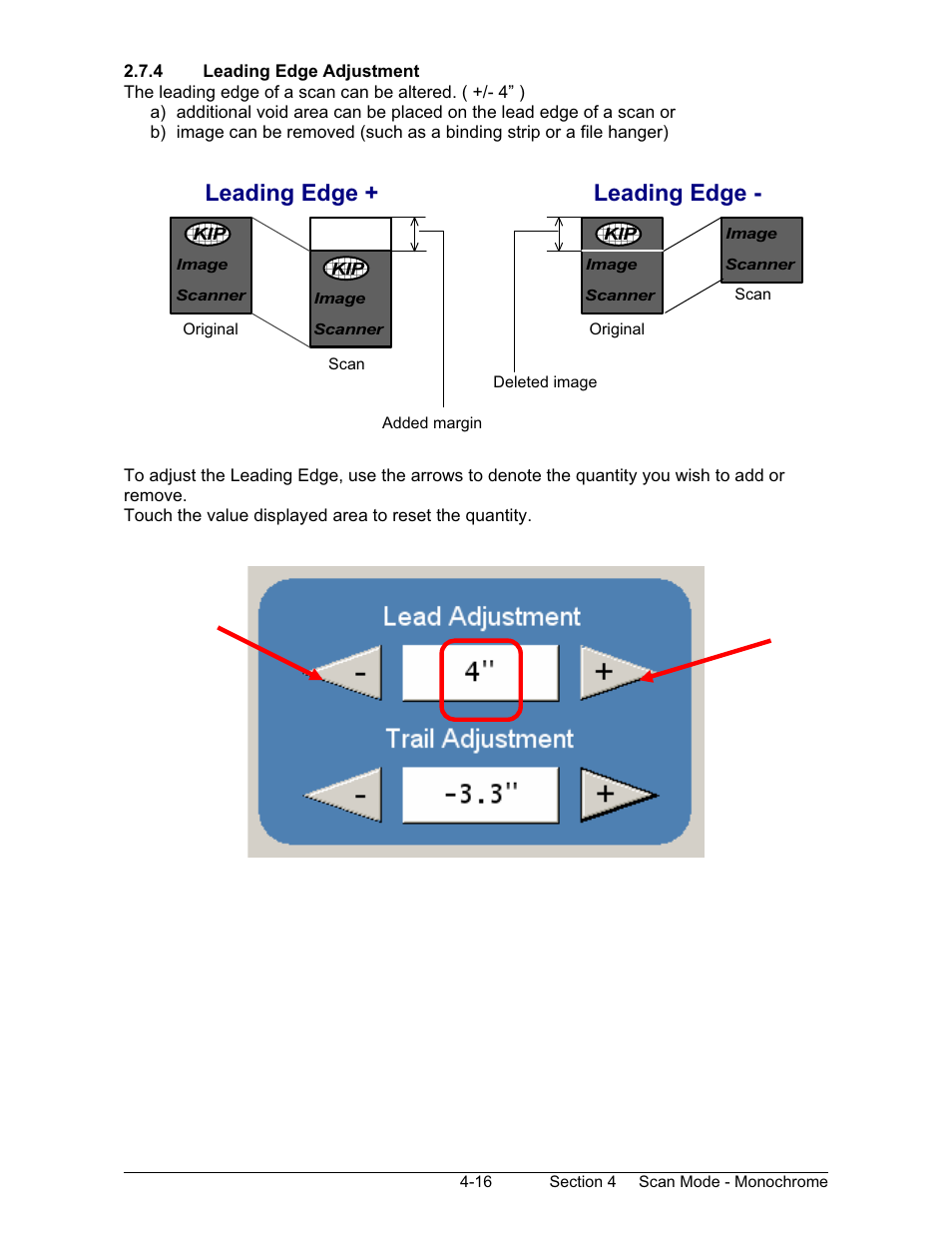 Leading edge + leading edge | Konica Minolta KIP 600 Scanner User Manual | Page 101 / 151