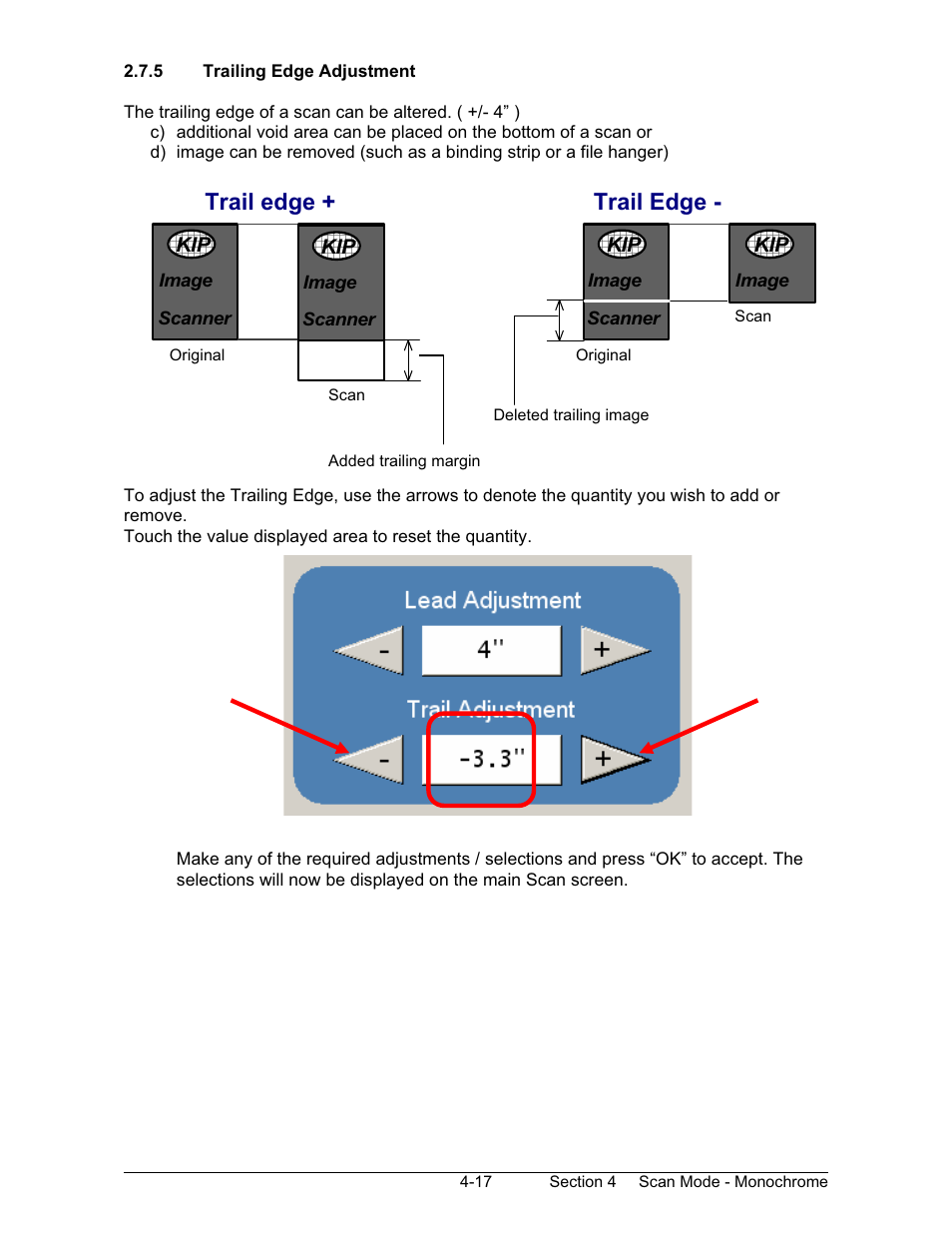 Trail edge + trail edge | Konica Minolta KIP 600 Scanner User Manual | Page 102 / 151