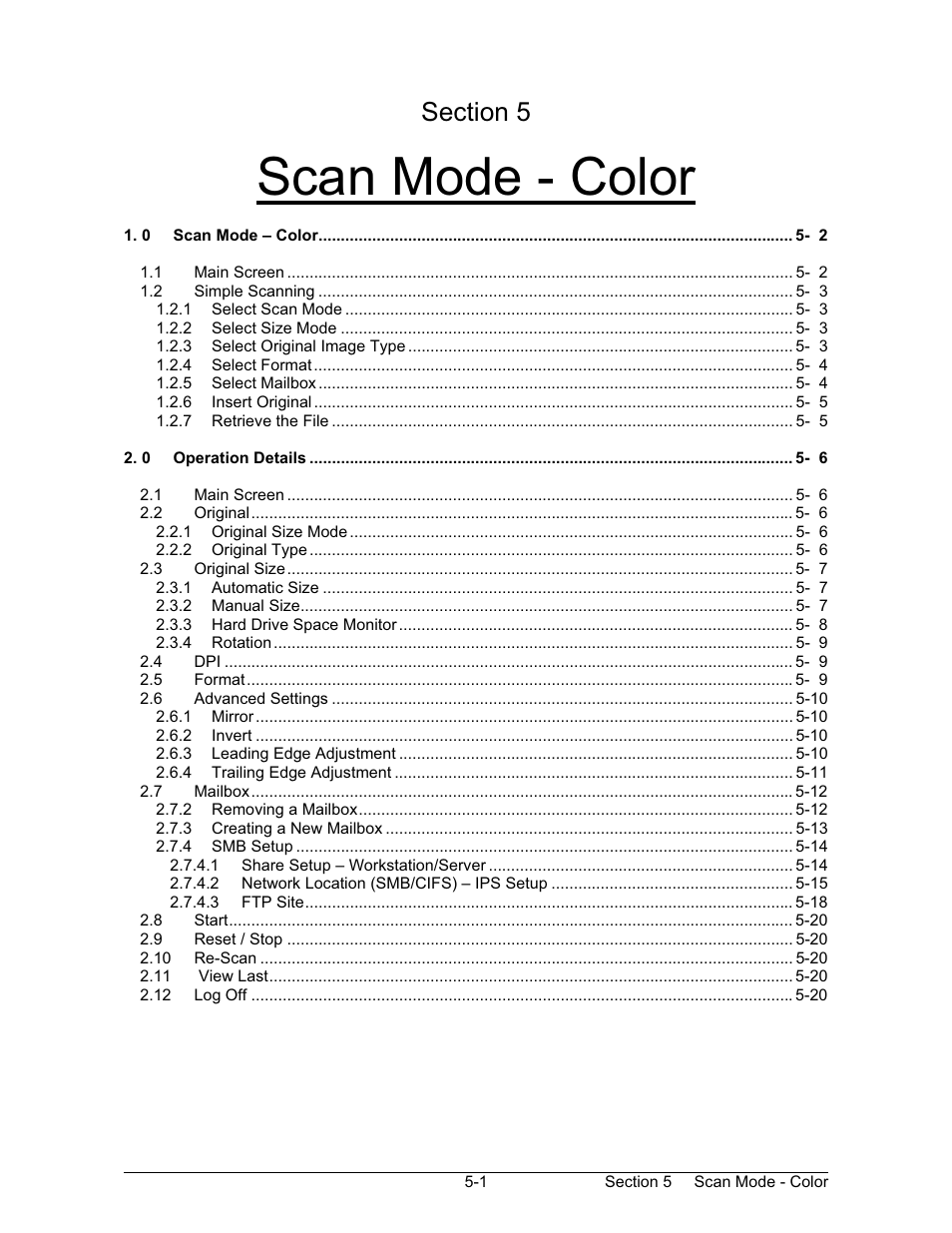 Scan mode - color | Konica Minolta KIP 600 Scanner User Manual | Page 113 / 151