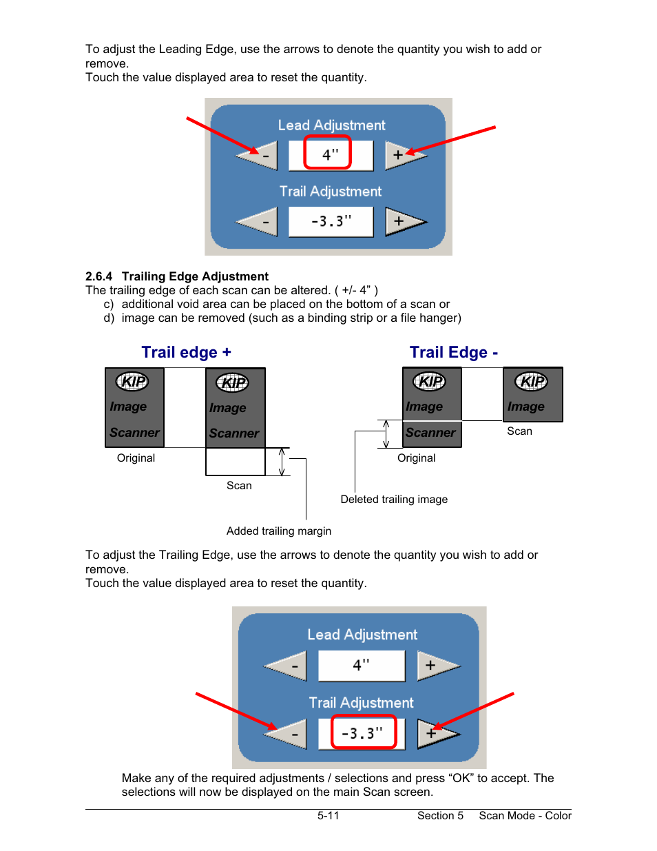 Trail edge + trail edge | Konica Minolta KIP 600 Scanner User Manual | Page 123 / 151