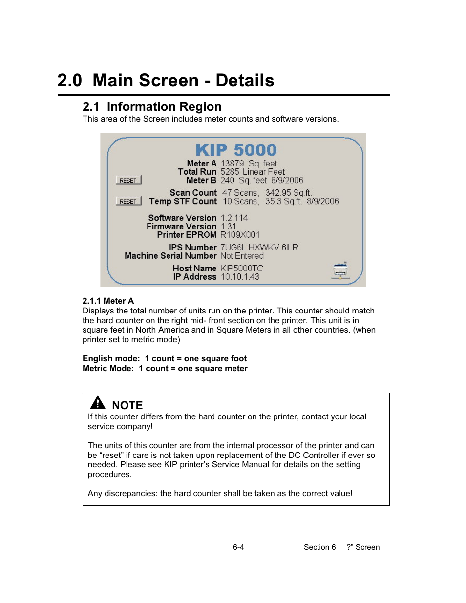0 main screen - details, 1 information region | Konica Minolta KIP 600 Scanner User Manual | Page 136 / 151