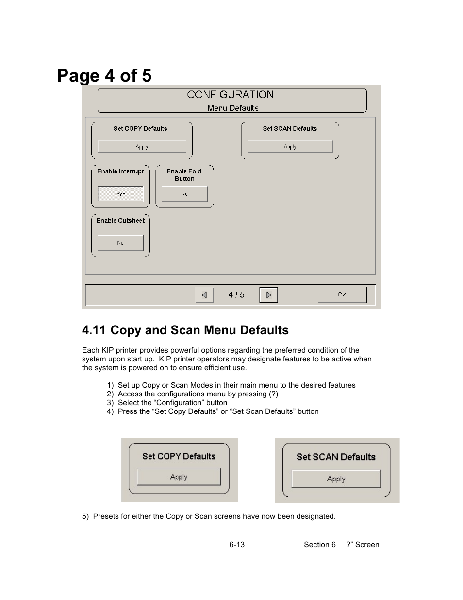 Page 4 of 5, 11 copy and scan menu defaults | Konica Minolta KIP 600 Scanner User Manual | Page 145 / 151