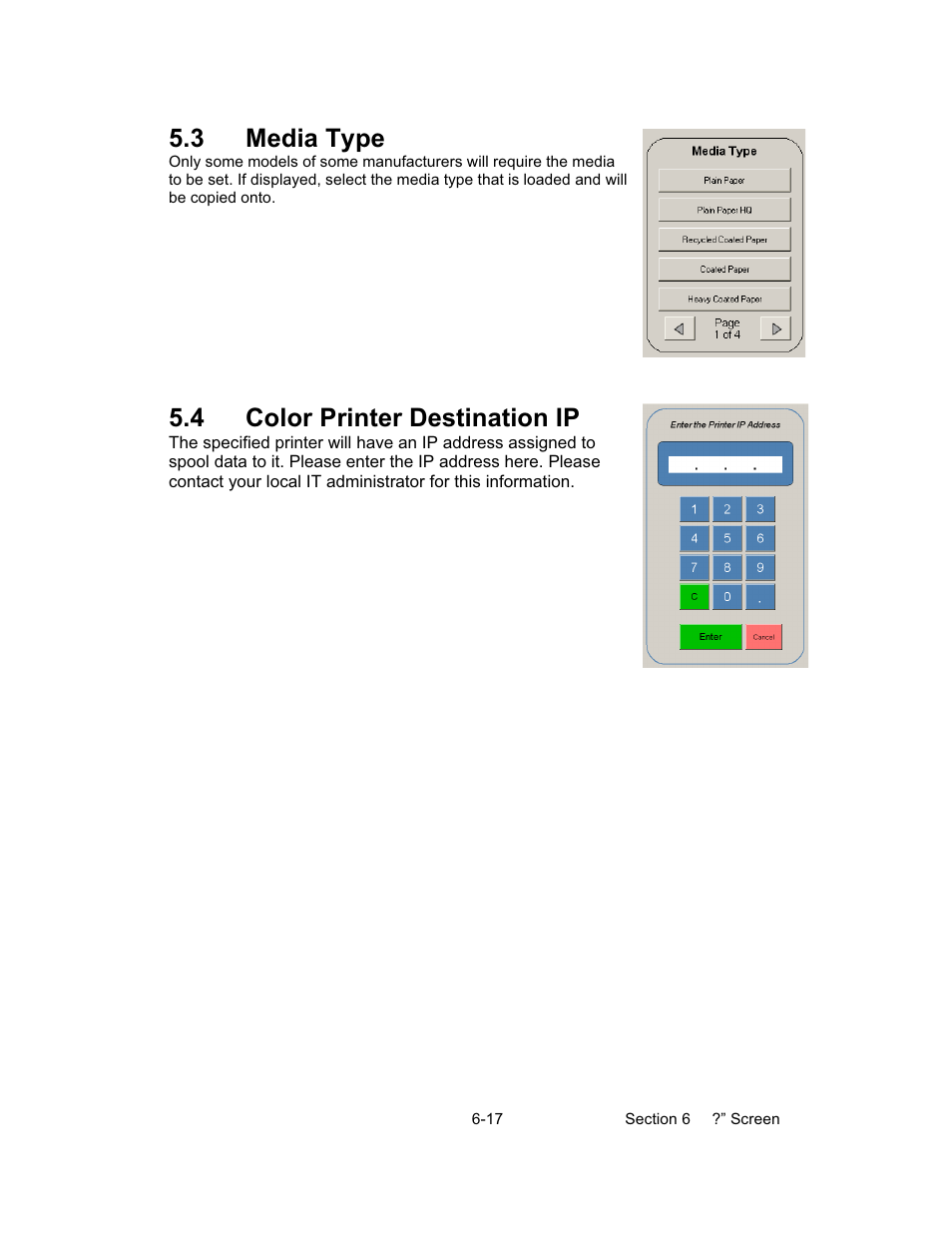 3 media type, 4 color printer destination ip | Konica Minolta KIP 600 Scanner User Manual | Page 149 / 151