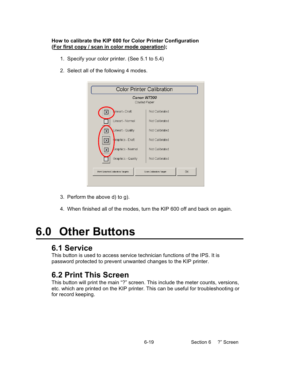 0 other buttons, 1 service, 2 print this screen | Konica Minolta KIP 600 Scanner User Manual | Page 151 / 151