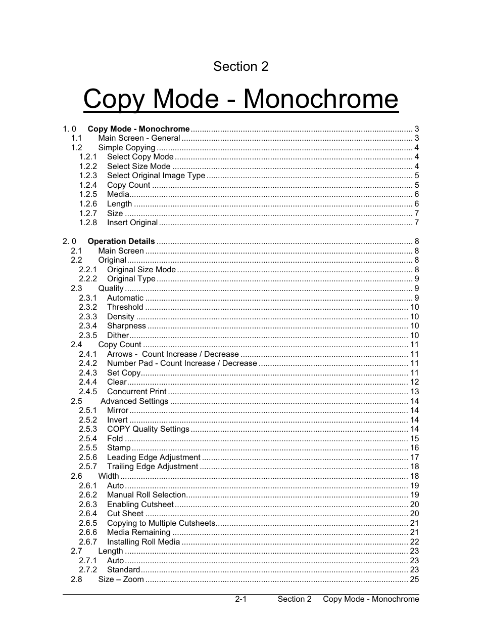 Copy mode - monochrome | Konica Minolta KIP 600 Scanner User Manual | Page 39 / 151