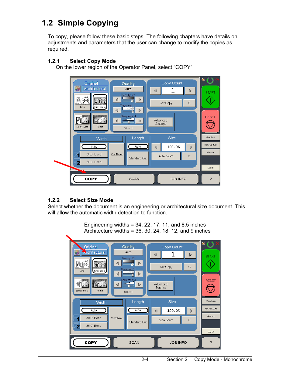 2 simple copying | Konica Minolta KIP 600 Scanner User Manual | Page 42 / 151