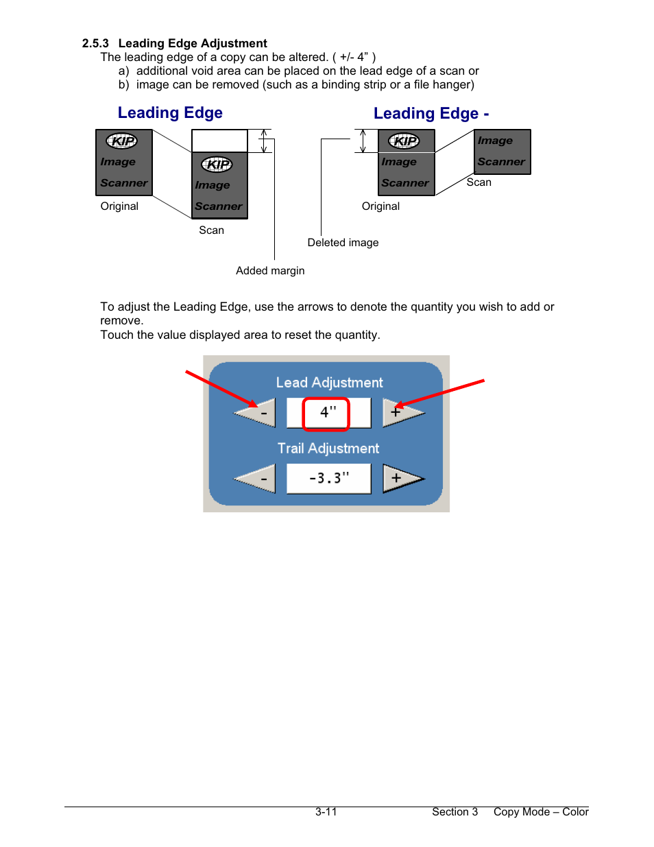 Leading edge leading edge | Konica Minolta KIP 600 Scanner User Manual | Page 78 / 151