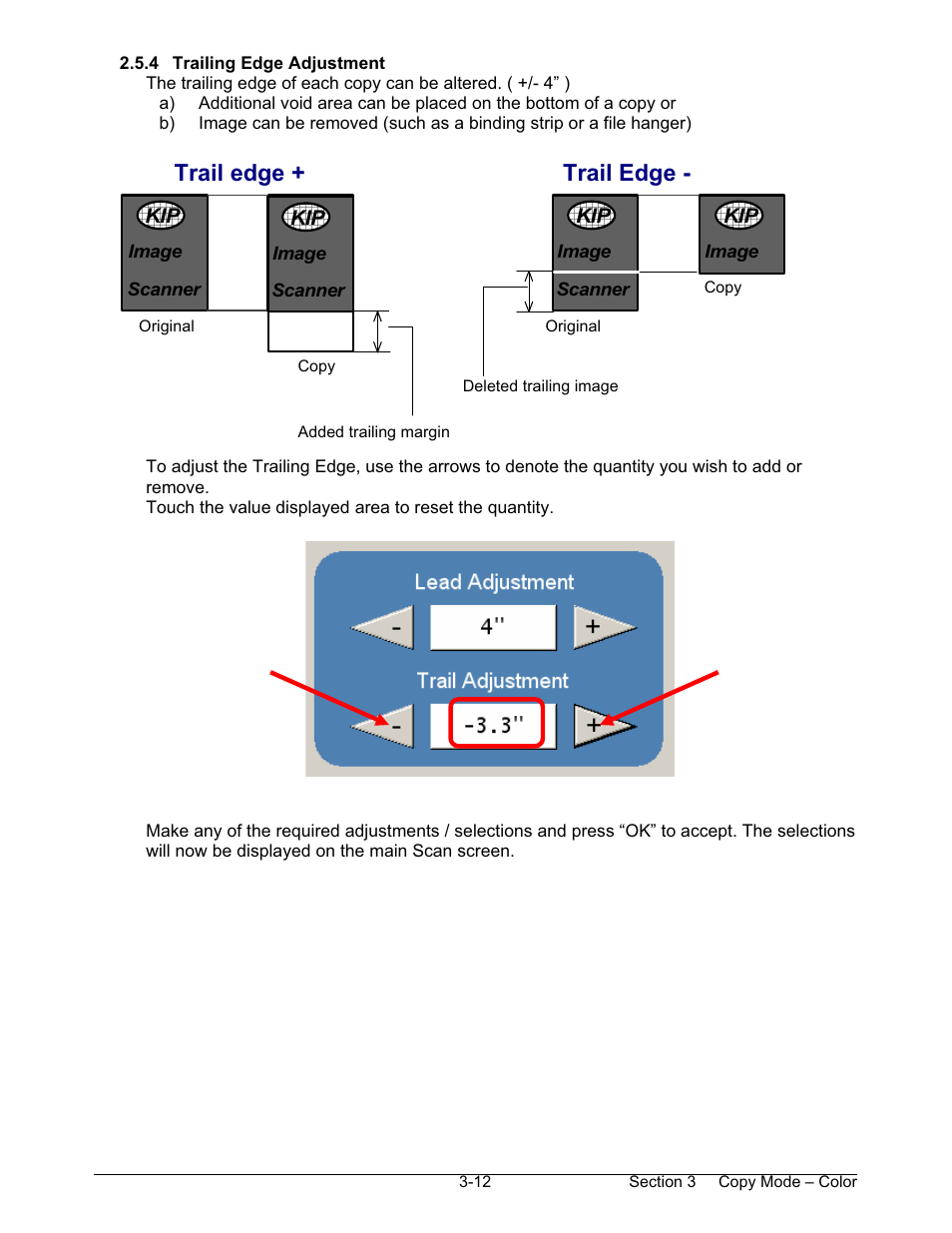 Trail edge + trail edge | Konica Minolta KIP 600 Scanner User Manual | Page 79 / 151