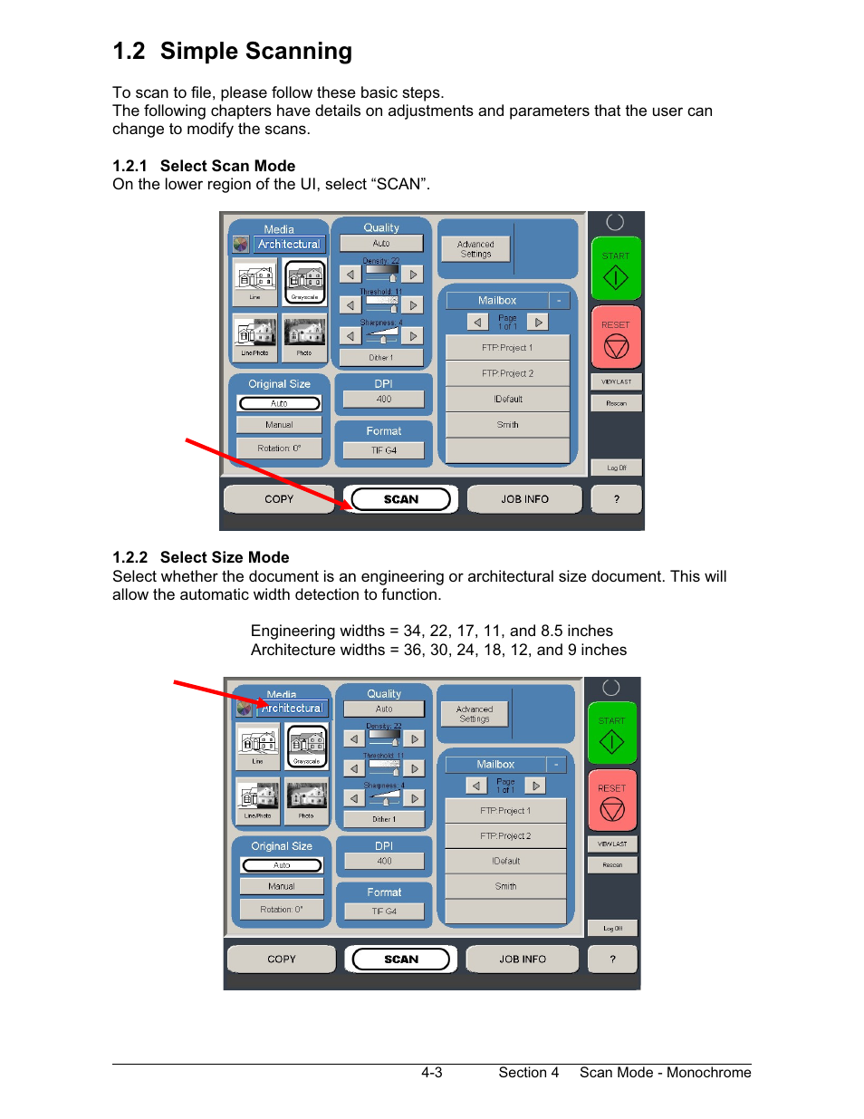 2 simple scanning | Konica Minolta KIP 600 Scanner User Manual | Page 88 / 151