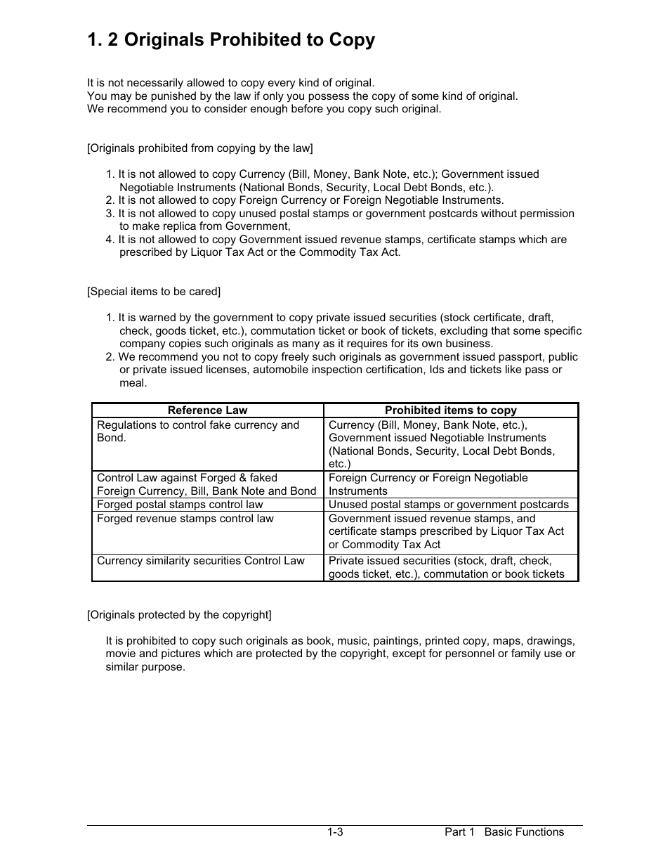 2 originals prohibited to copy | Konica Minolta KIP 600 Scanner User Manual | Page 9 / 151