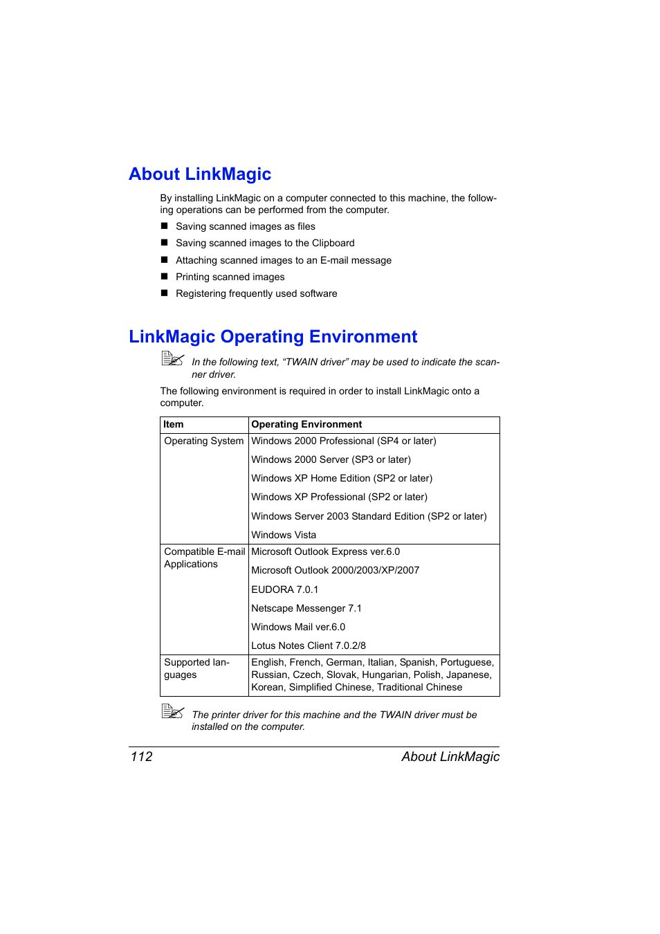 About linkmagic, Linkmagic operating environment | Konica Minolta magicolor 4690MF User Manual | Page 128 / 312