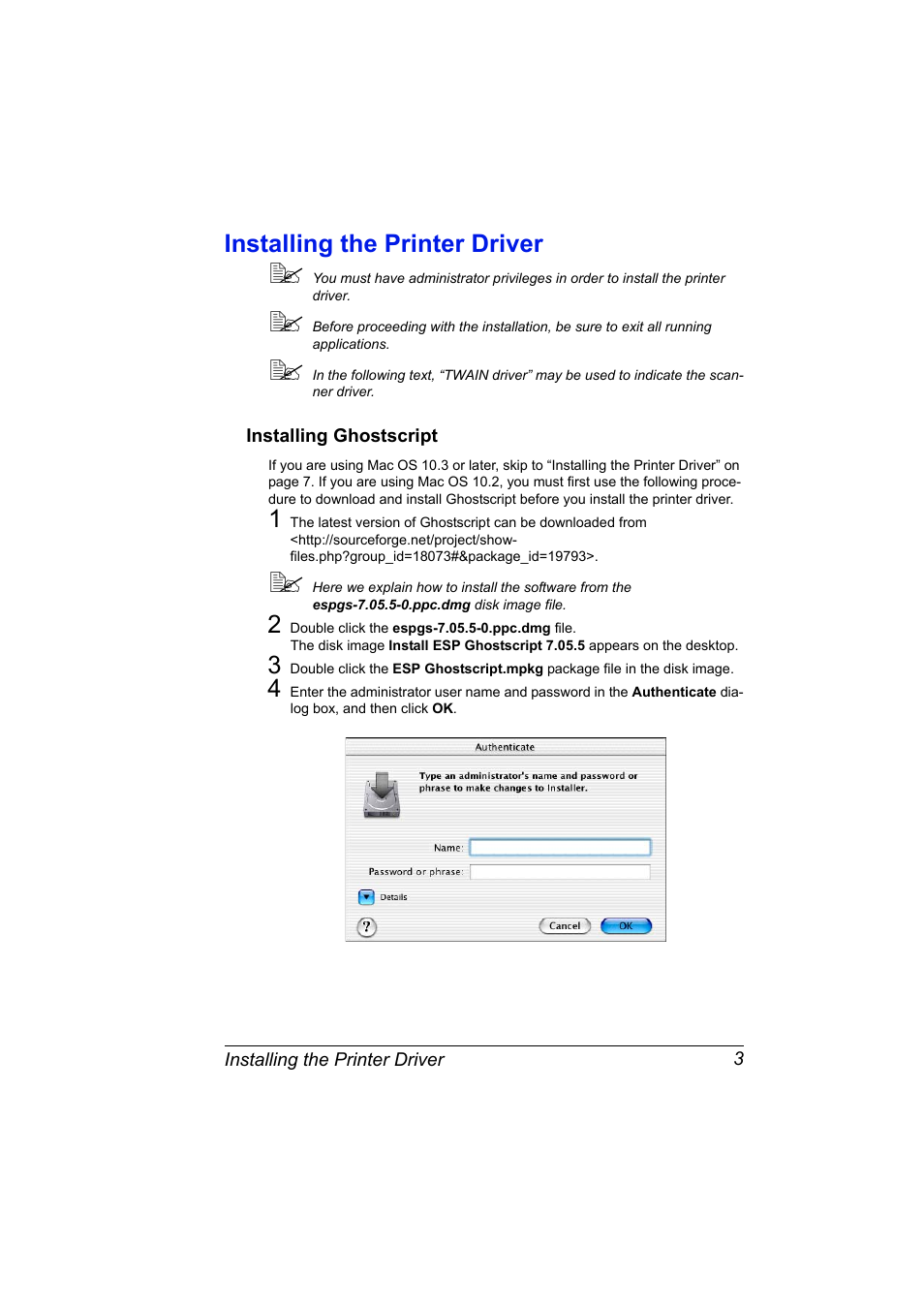 Installing the printer driver, Installing ghostscript, Installing the printer driver 3 | Installing ghostscript 3 | Konica Minolta magicolor 4690MF User Manual | Page 19 / 312