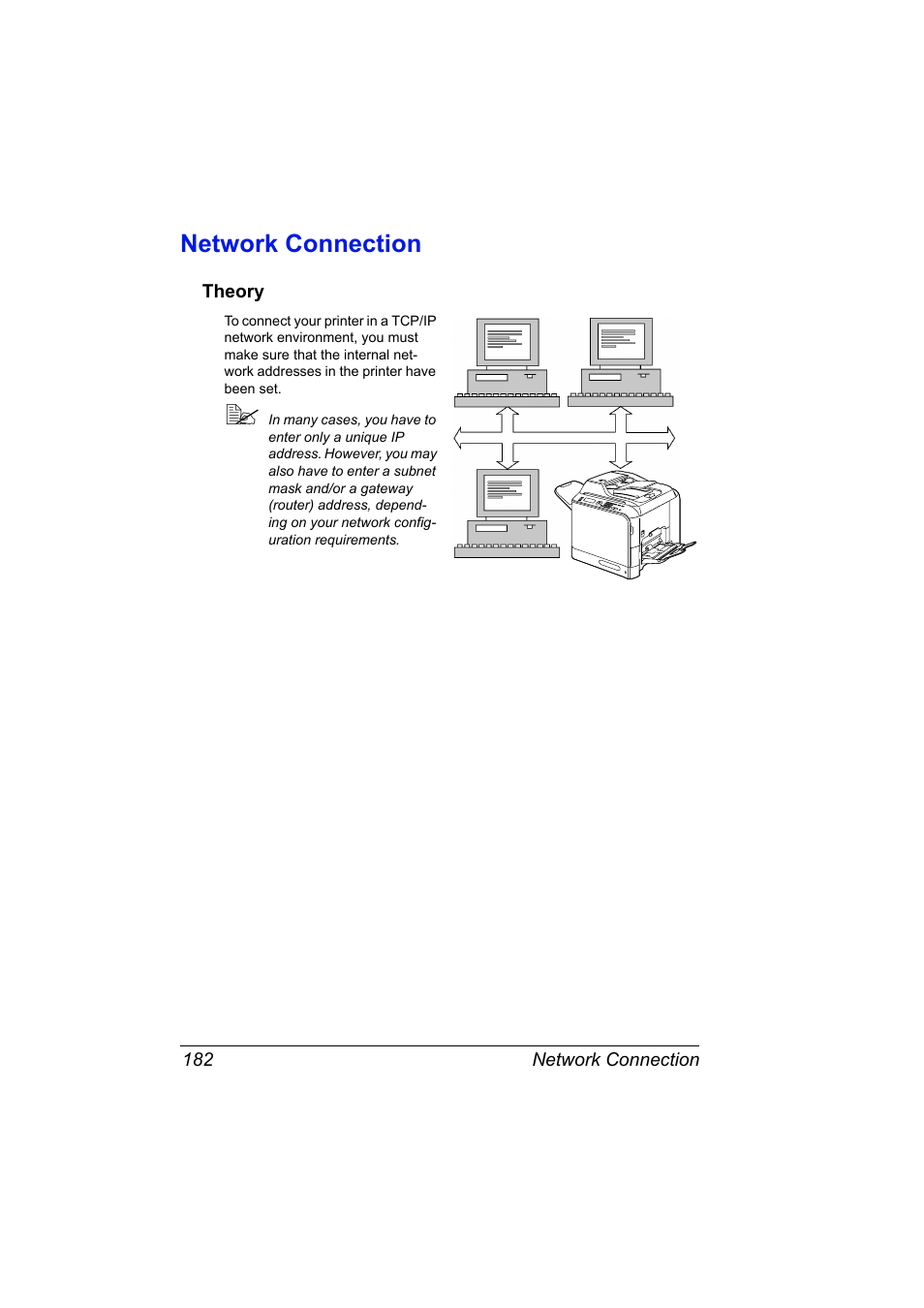 Network connection, Theory, Network connection 182 | Theory 182 | Konica Minolta magicolor 4690MF User Manual | Page 198 / 312