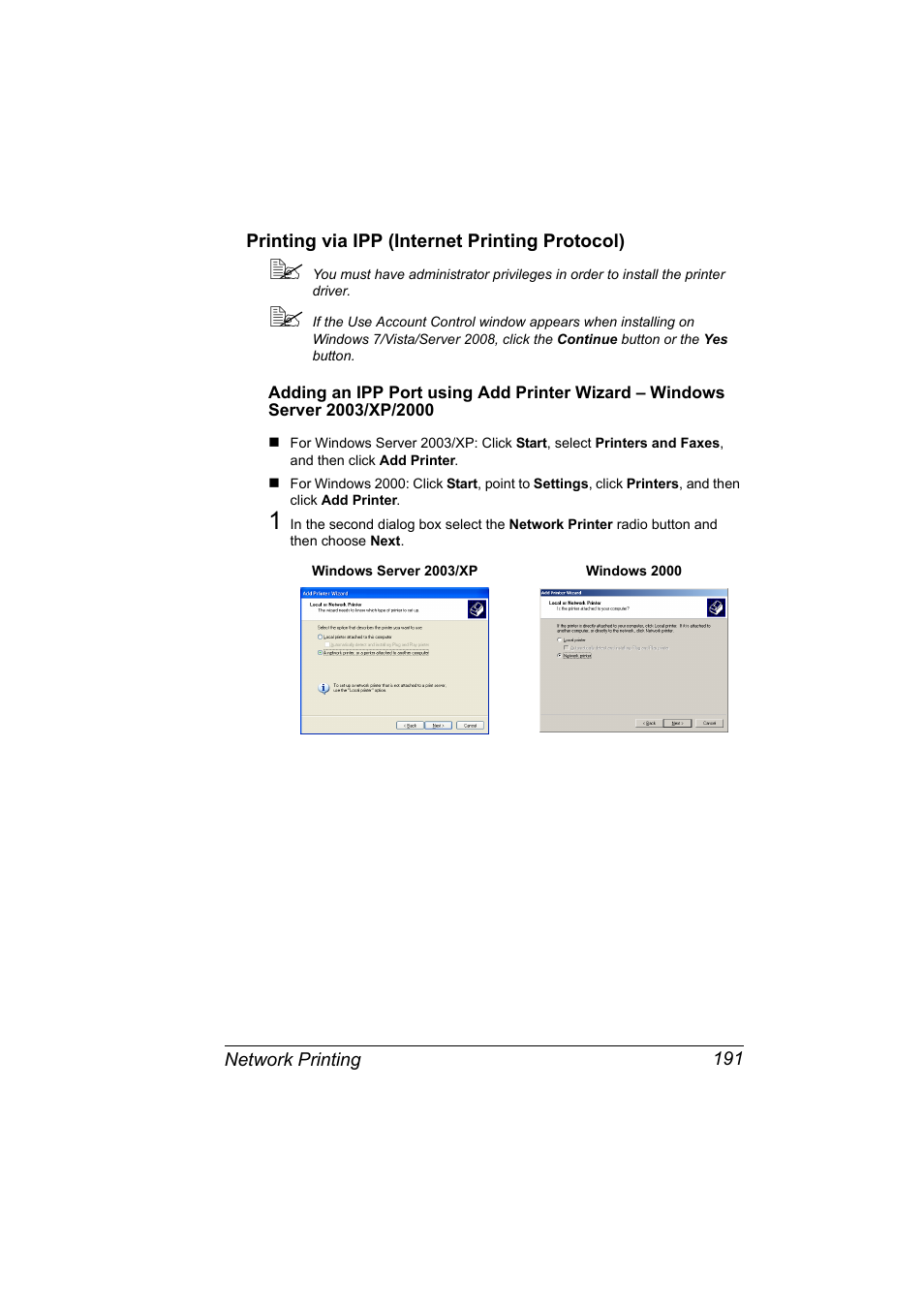 Printing via ipp (internet printing protocol), Printing via ipp (internet printing protocol) 191 | Konica Minolta magicolor 4690MF User Manual | Page 207 / 312