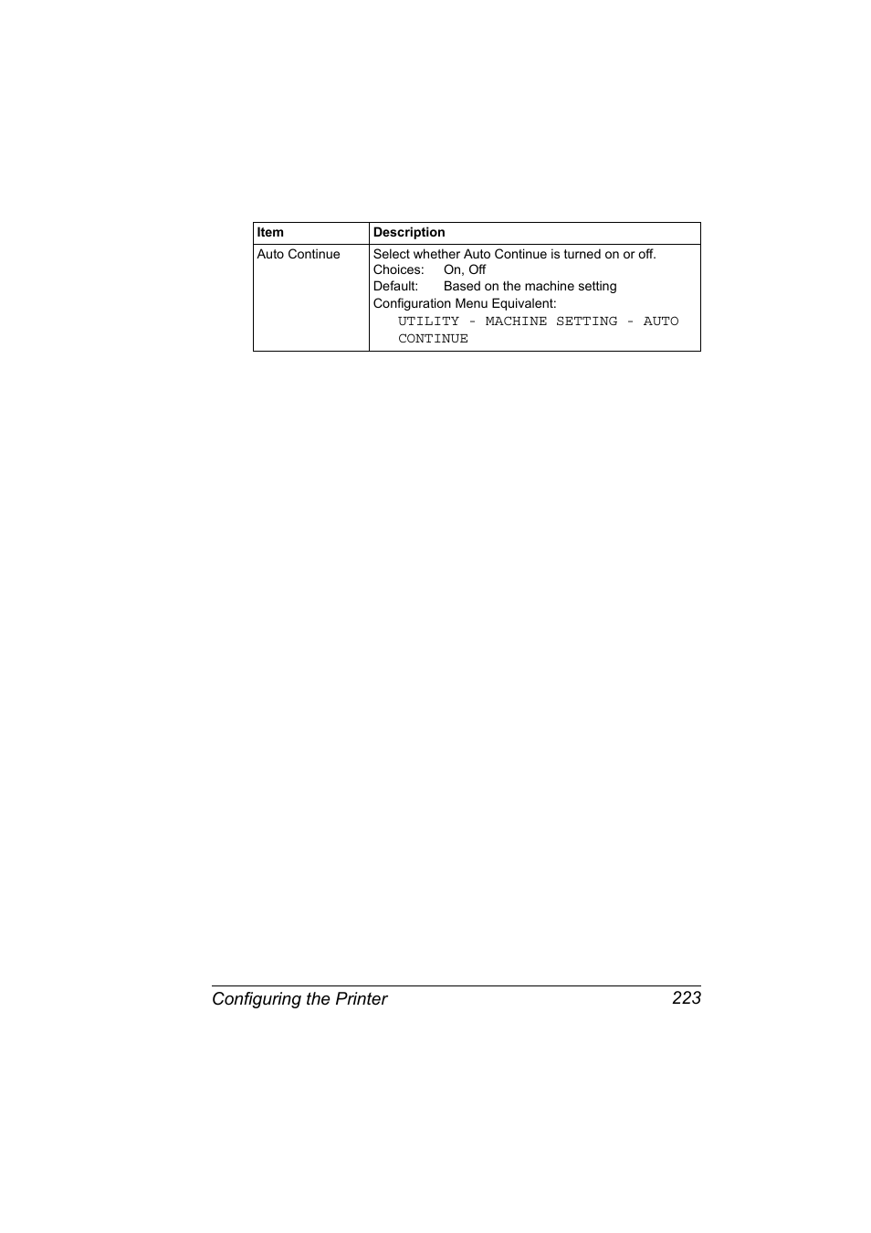 Configuring the printer 223 | Konica Minolta magicolor 4690MF User Manual | Page 239 / 312